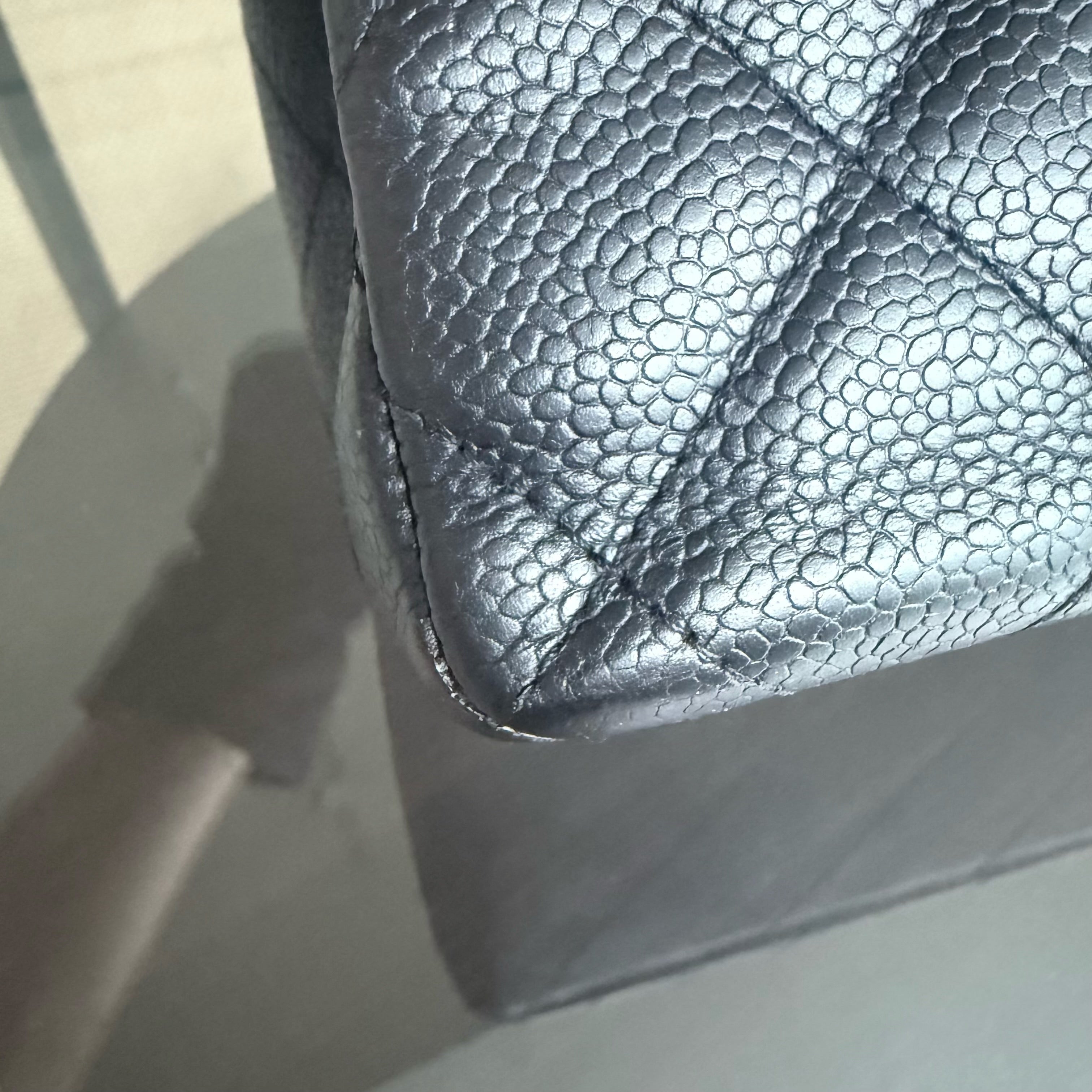 Chanel Classic Flap Jumbo - Caviar 30CM Single Flap Quilted Black 24K Gold Hardware Series 12