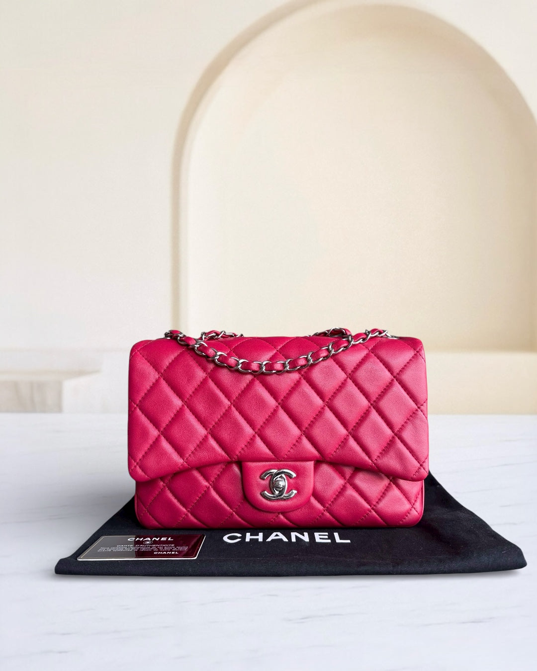 Chanel Flap Medium - 25CM Quilted Lambskin Red Gold Hardware Series 19