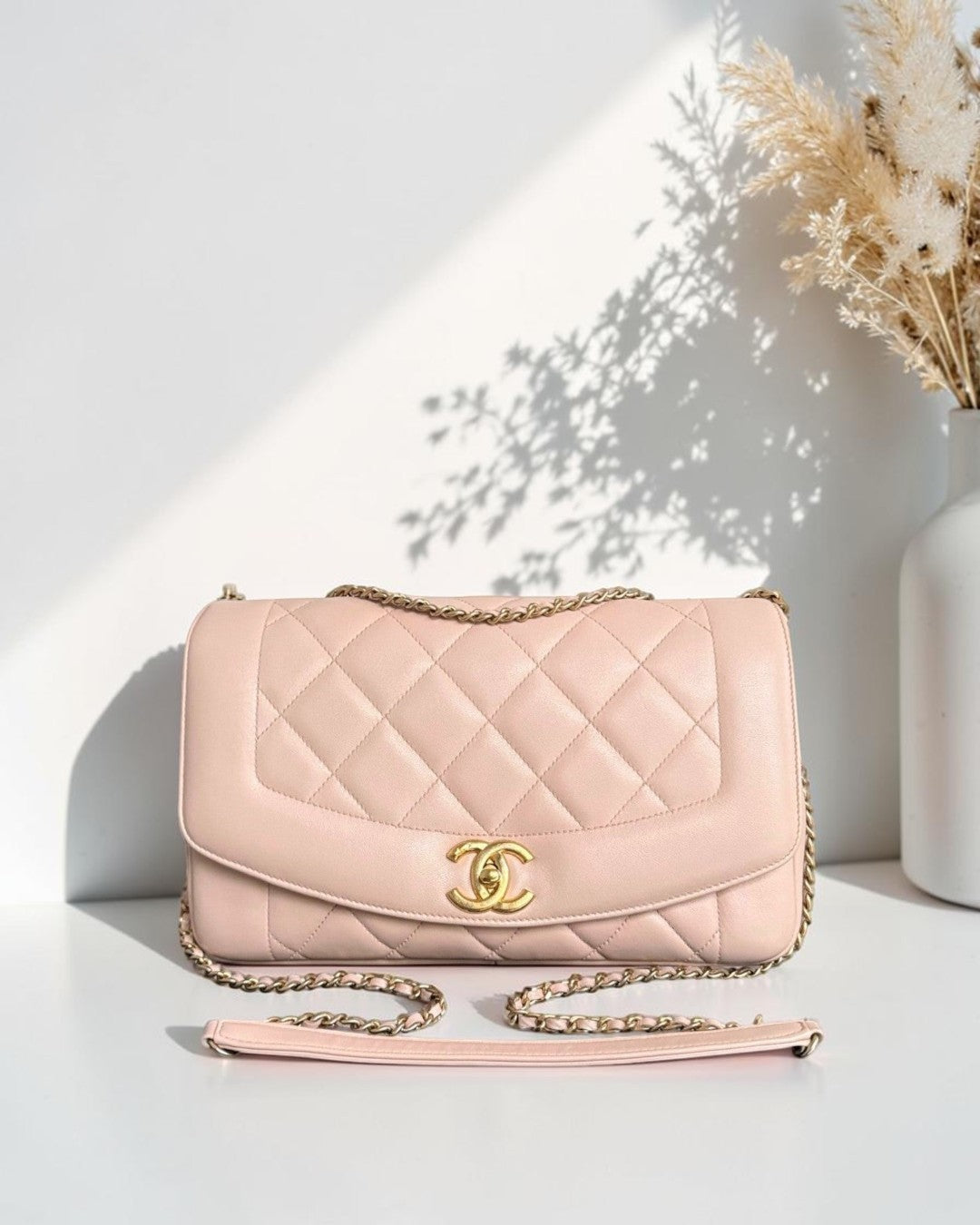 Chanel Diana Reissue - Quilted Lambskin 28CM Light Pink Gold Hardware Series 20