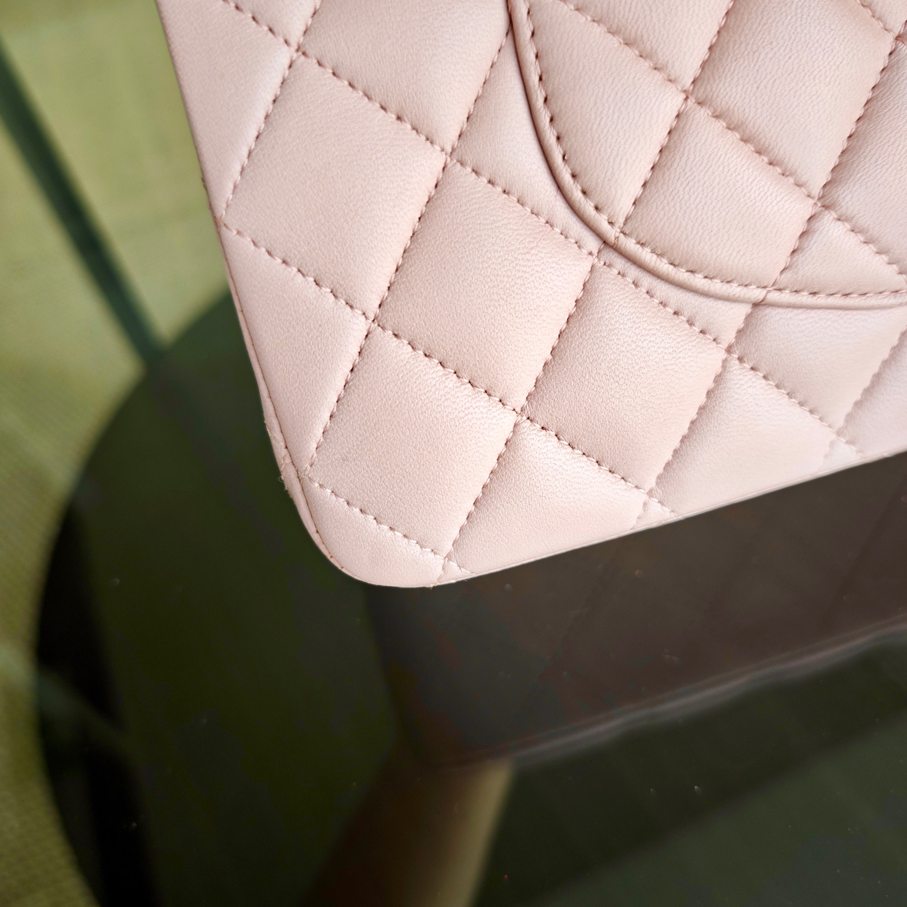Chanel Classic Flap Medium - 25CM Quilted Lambskin Light Sakura Pink Gold Hardware