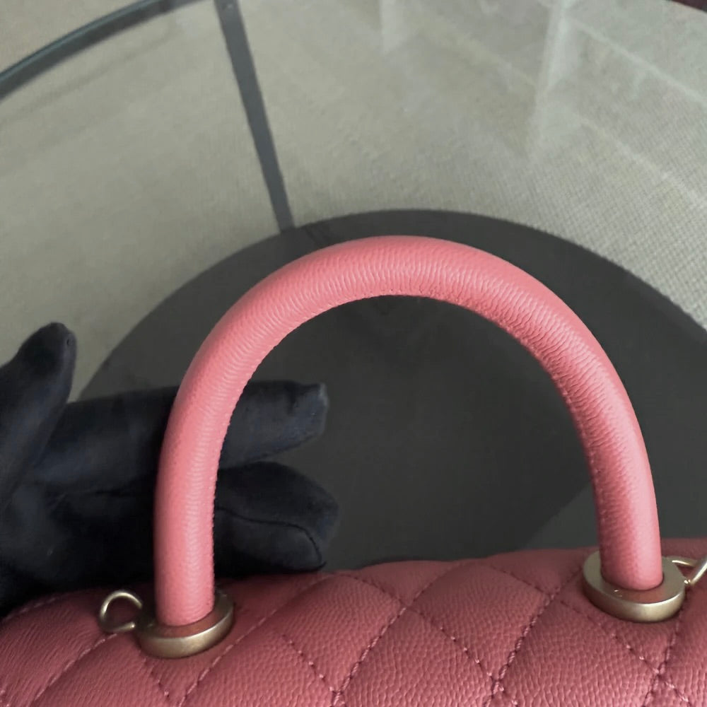 Chanel Coco Handle Small - Caviar Quitled Pink Gold Hardware Series 27