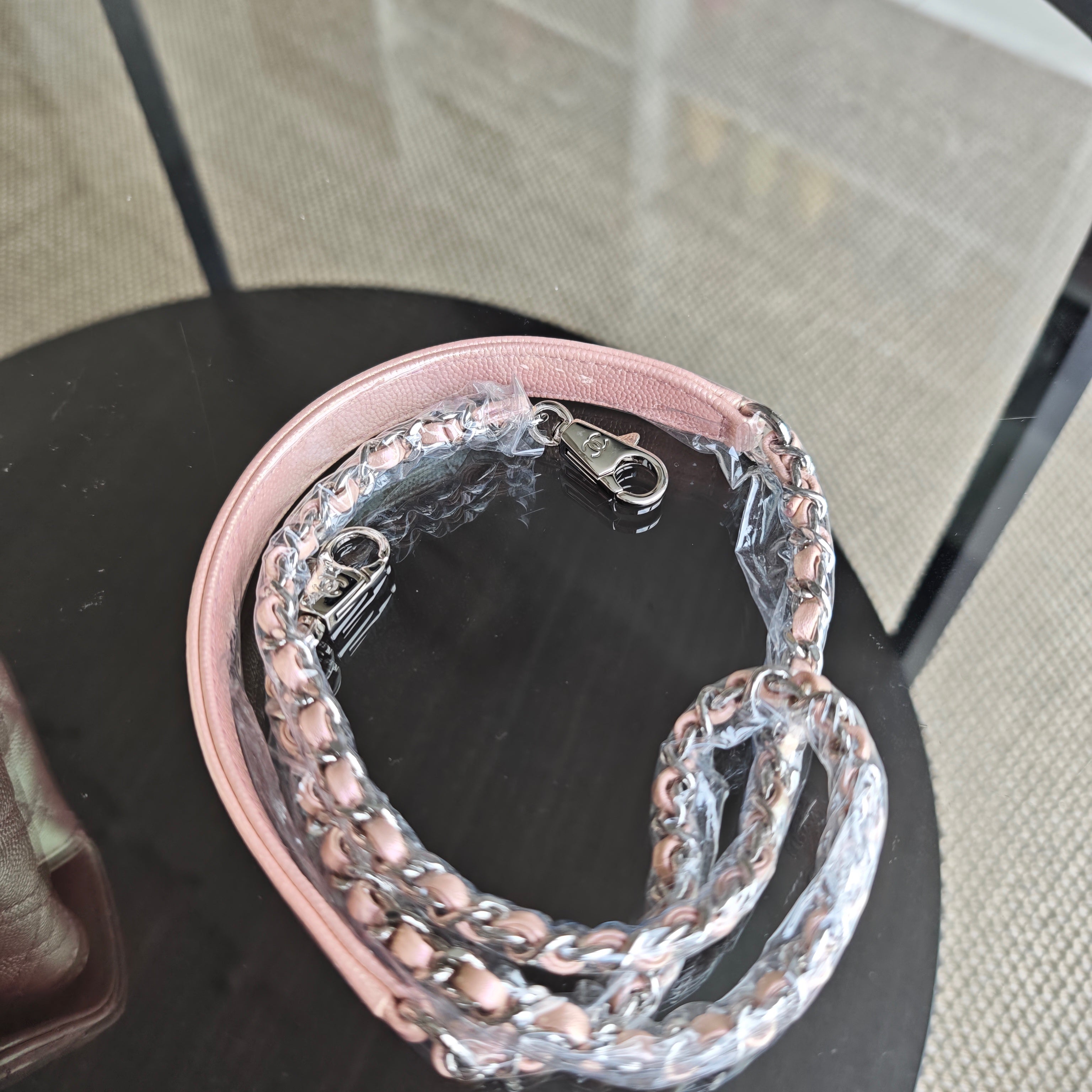 Chanel Coco Handle Small - Caviar Quilted Irridescent Pink Gold Hardware Microchip