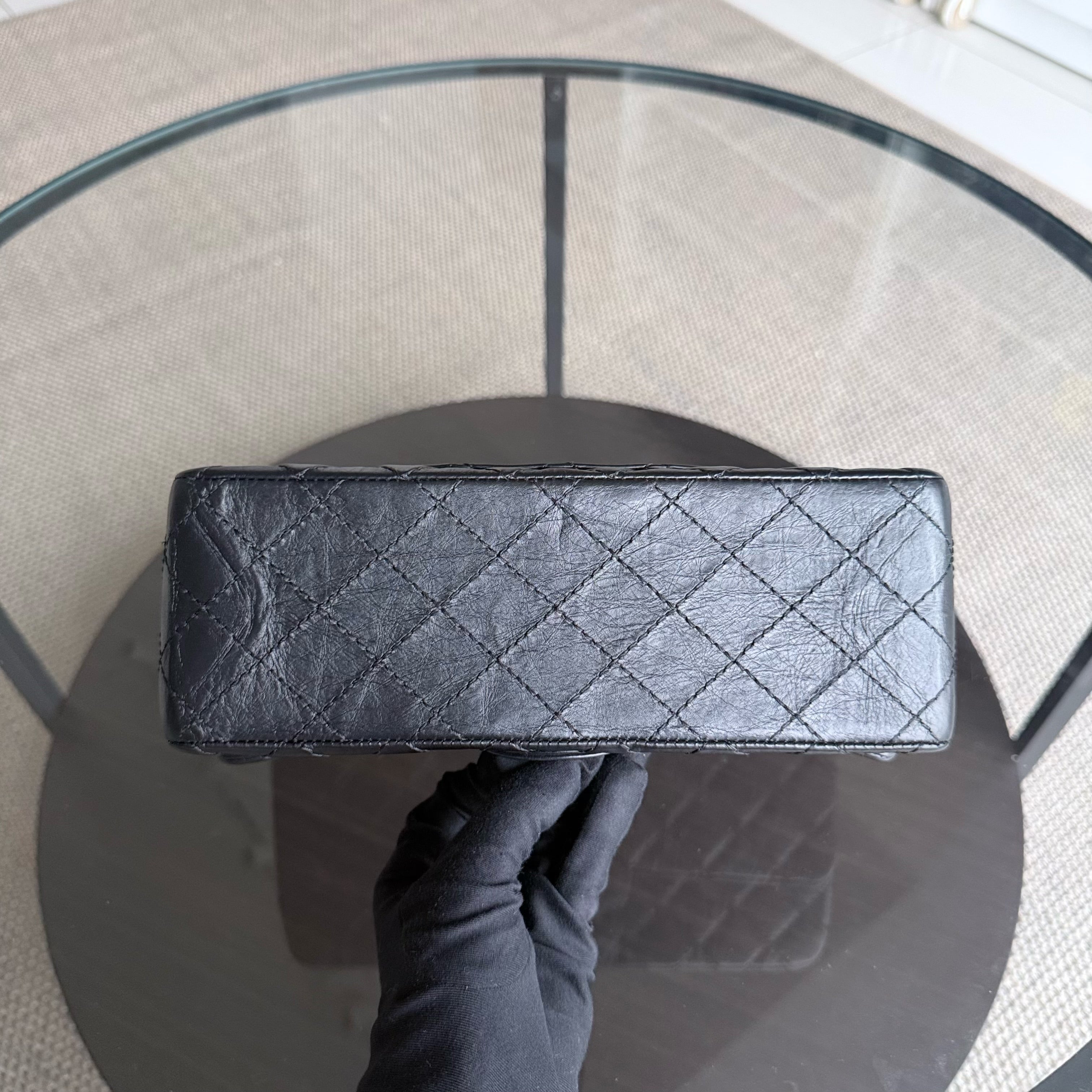 Chanel 2.55 Reissue 225 - Quilted Aged Calfskin Black Ruthenium Silver Hardware Series 18