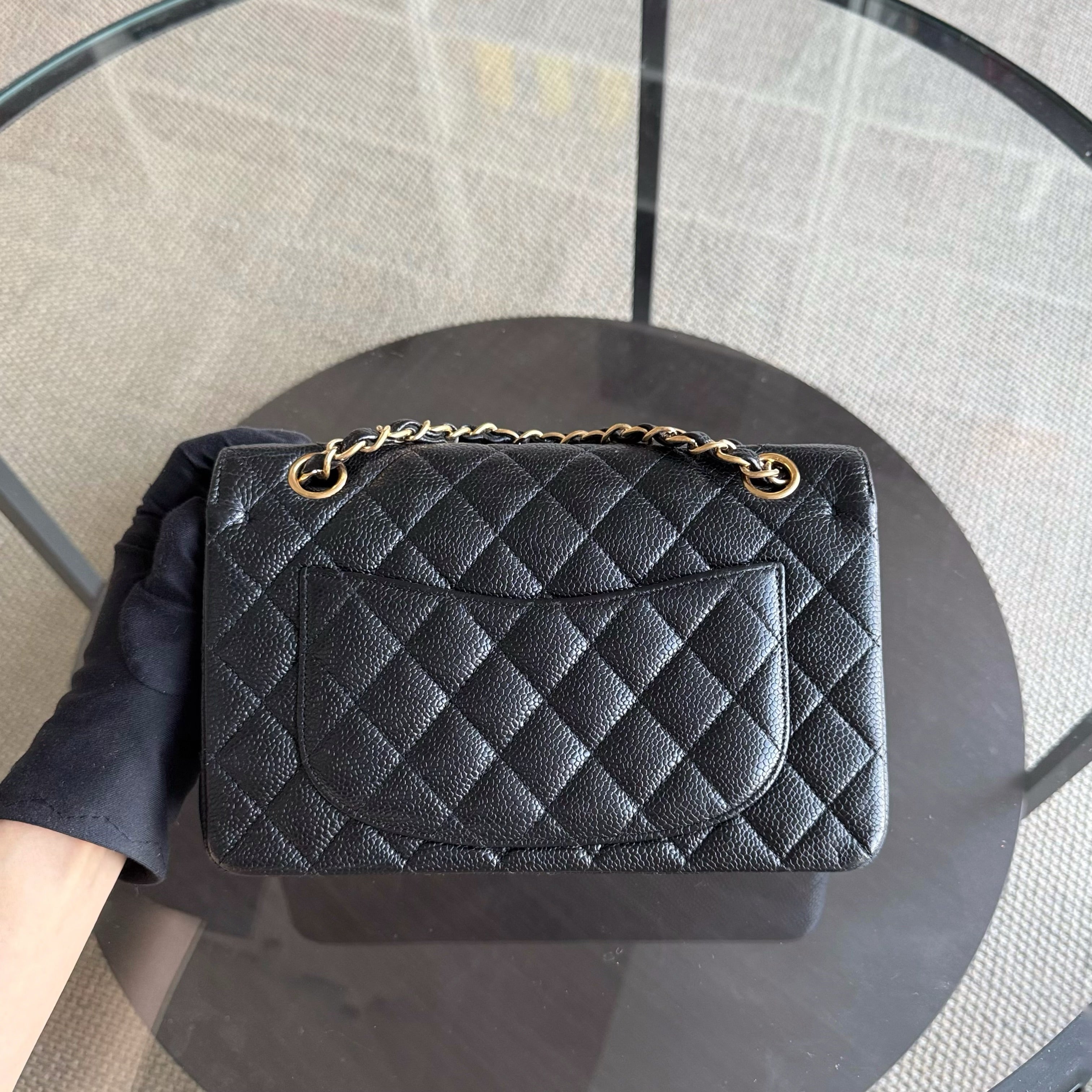 Chanel Classic Flap Small - Caviar 23CM Quilted Black Gold Hardware Series 16