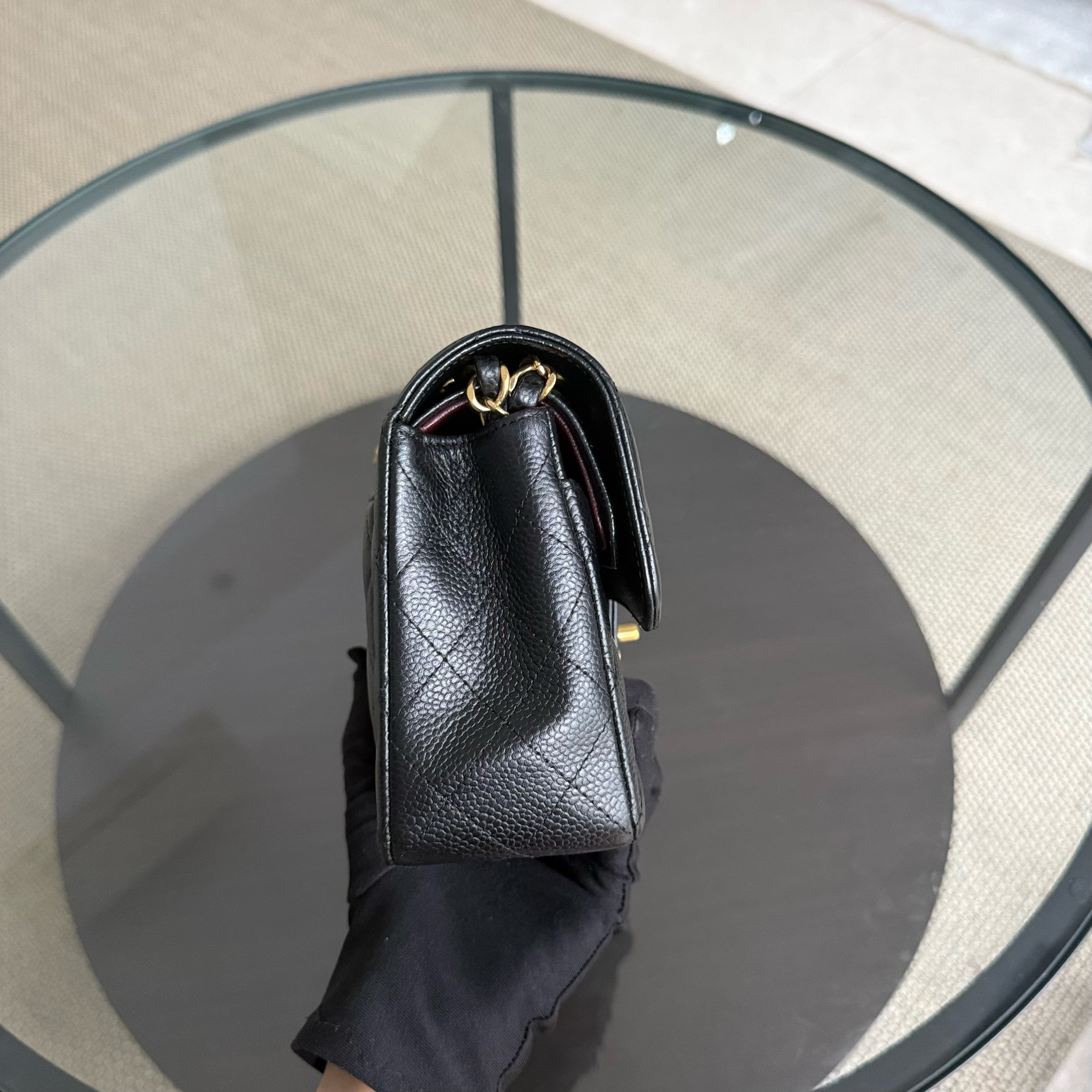 Chanel Classic Flap Small - Caviar 23CM Quilted Black Gold Hardware Series 25