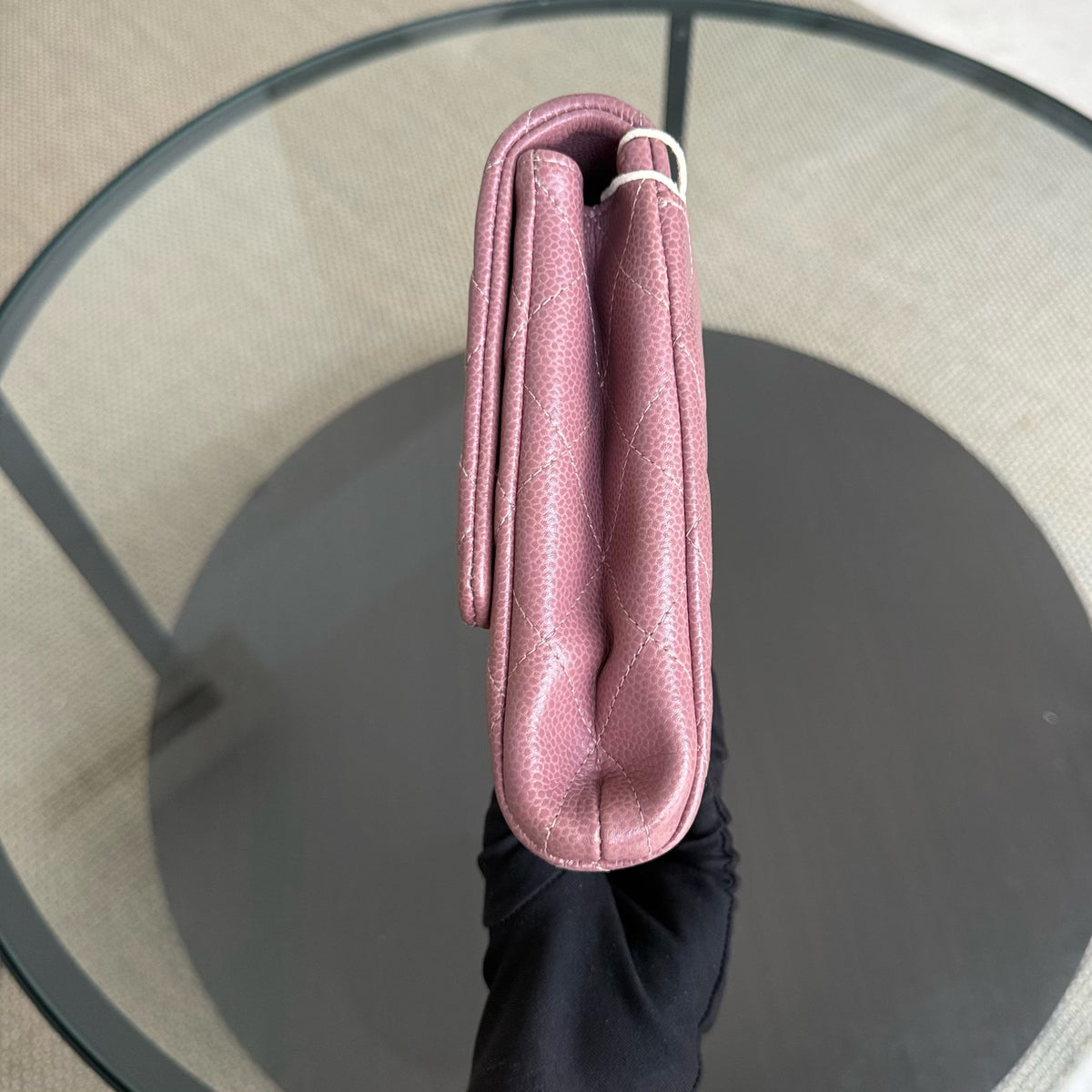 Chanel Timeless Flap - Single Flap Clutch Quilted Caviar Pink Silver Hardware Series 21