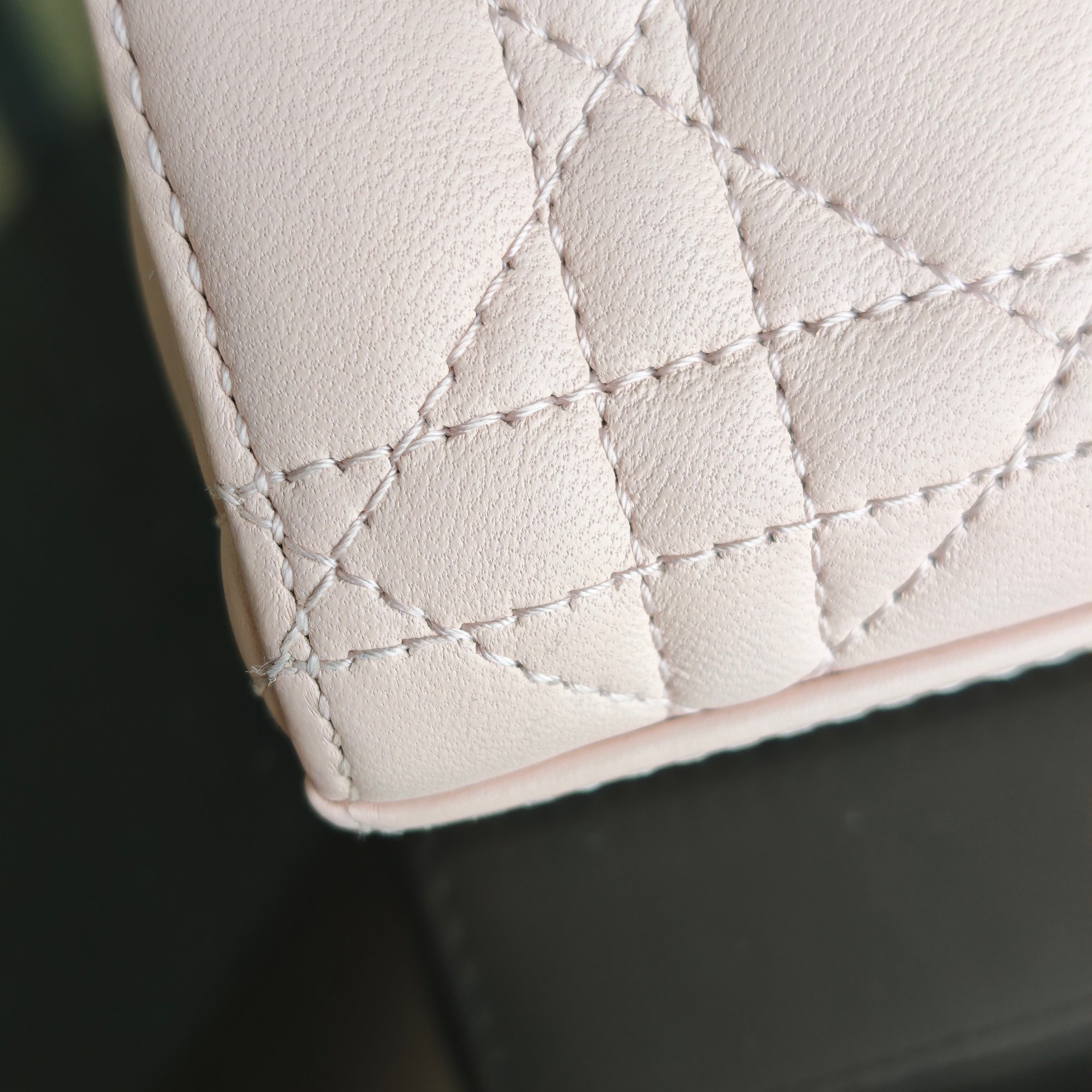 Dior D-Joy Medium - Cannage Lambskin Light Pink Gold Hardware