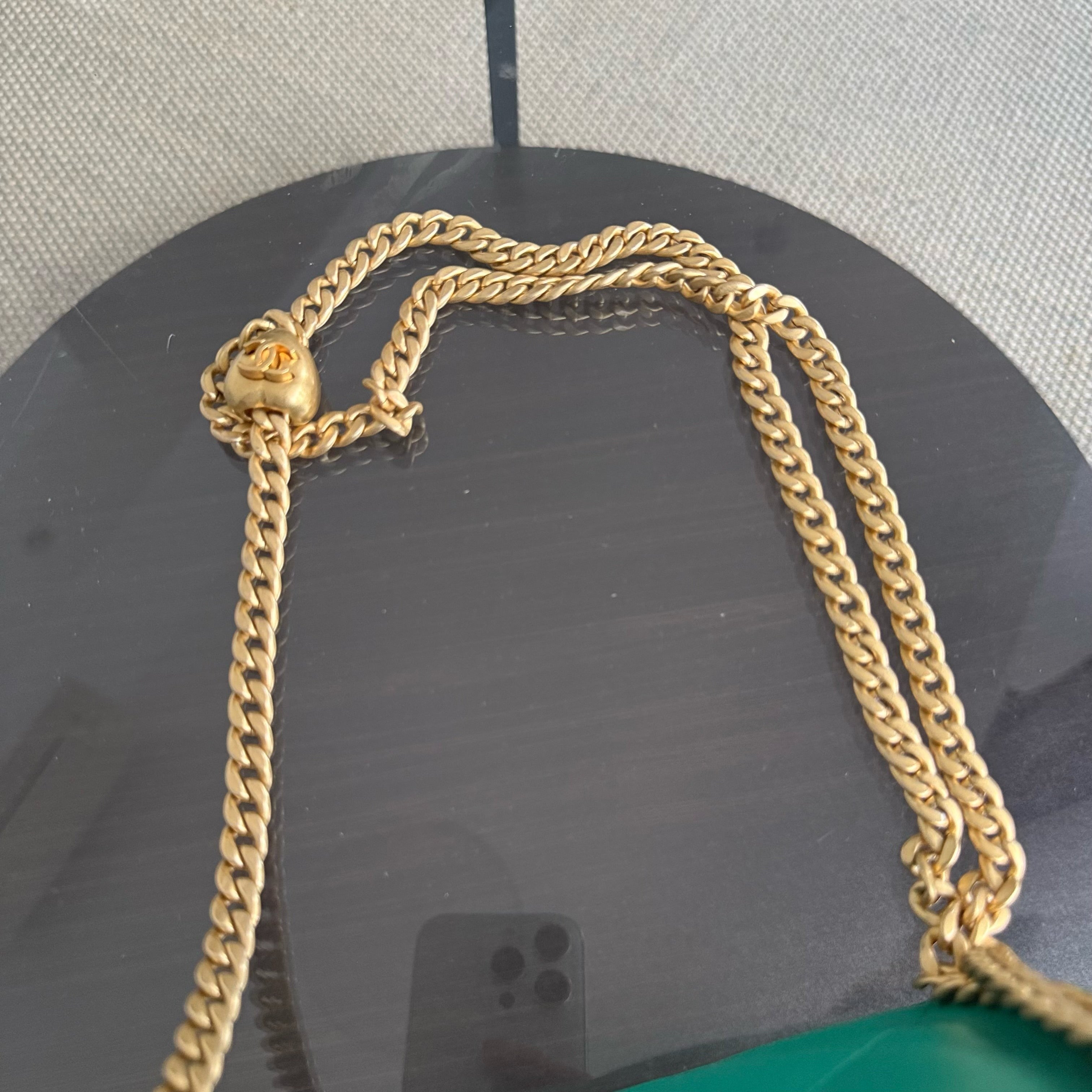 Chanel Flap Mini 21CM Sweetheart 23P - Caviar Quilted Emerald Green Gold Hardware Microchip