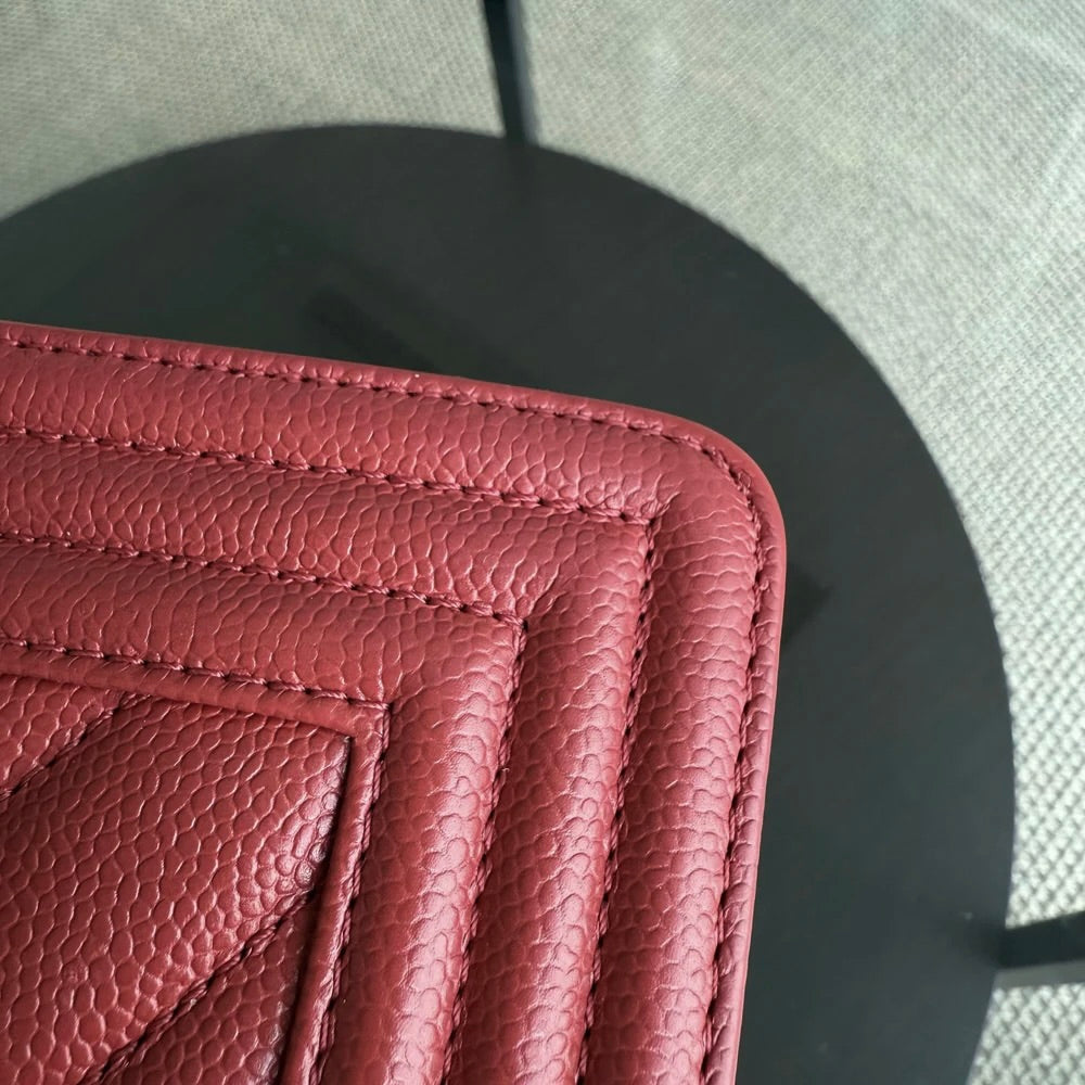 Chanel Boy Medium - 25CM Chevron Red Gold Hardware Series 25