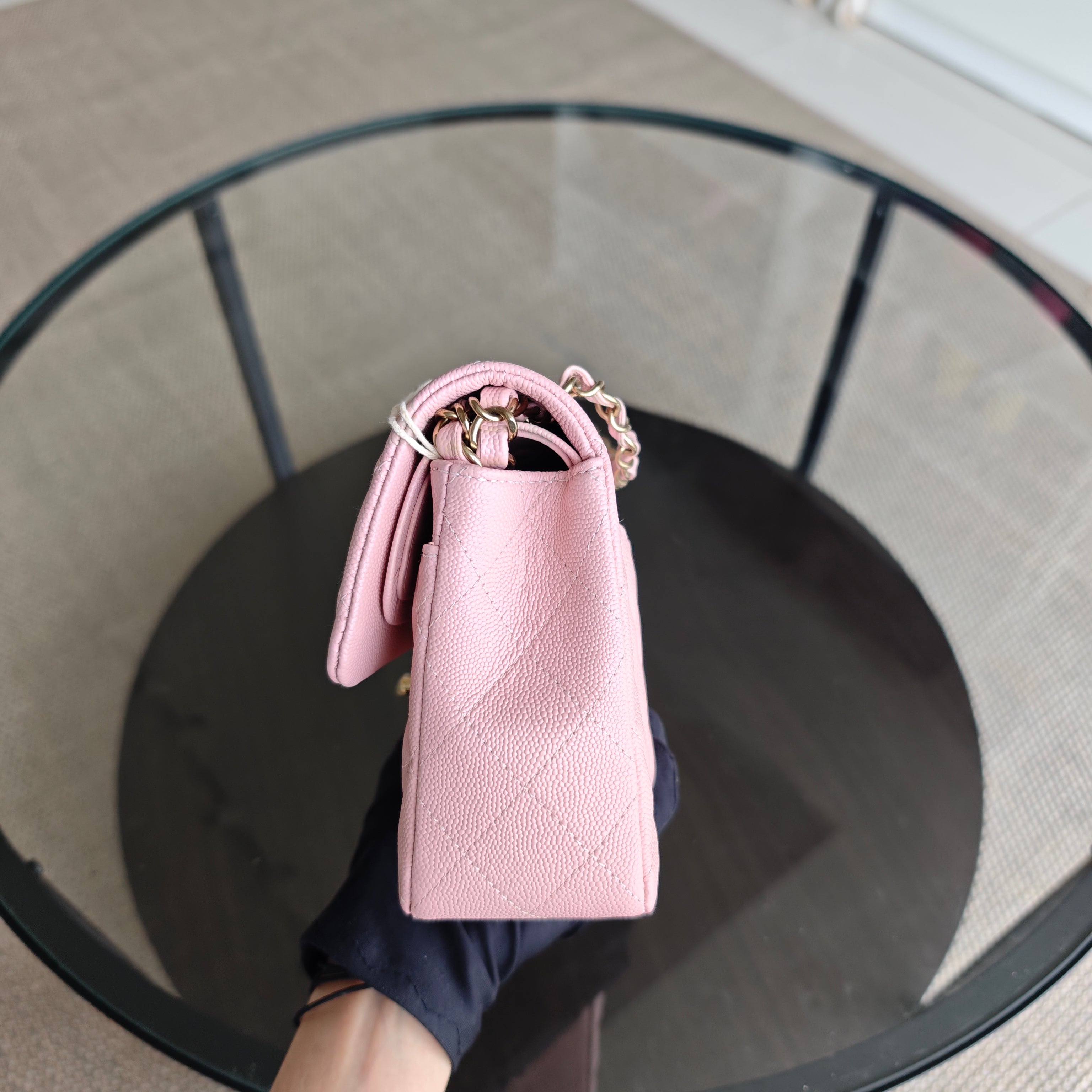 Chanel Classic Flap Small - Caviar 23CM Quilted Light Pink Gold Hardware Microchip