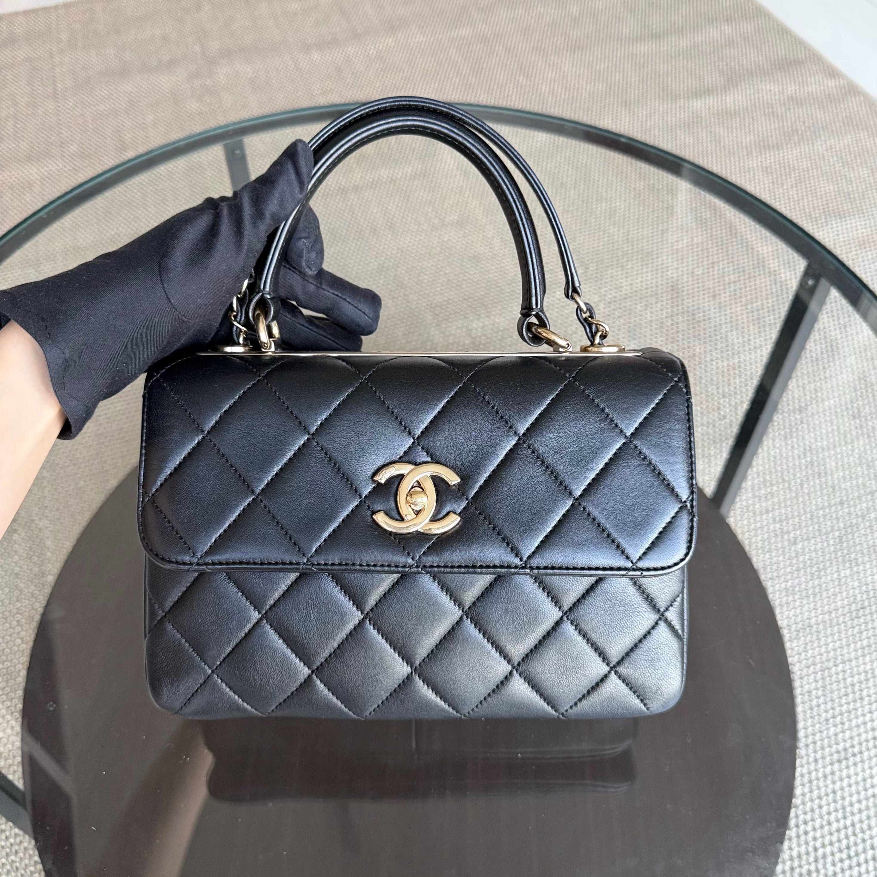 Chanel Trendy CC Small - Quilted Lambskin Black Gold Hardware