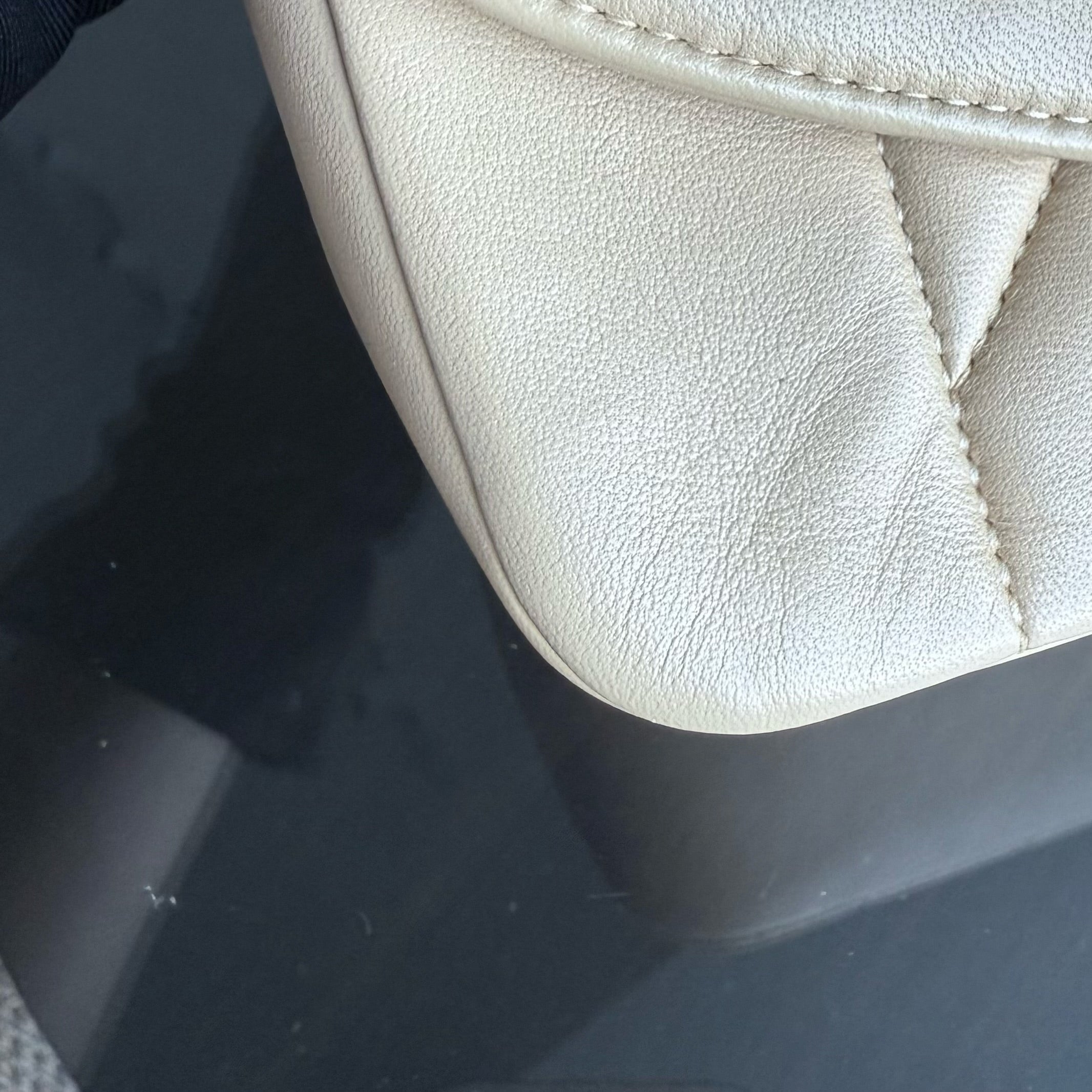 Chanel Diana Medium Vintage - Quilted Lambskin Beige Gold Hardware Series 3