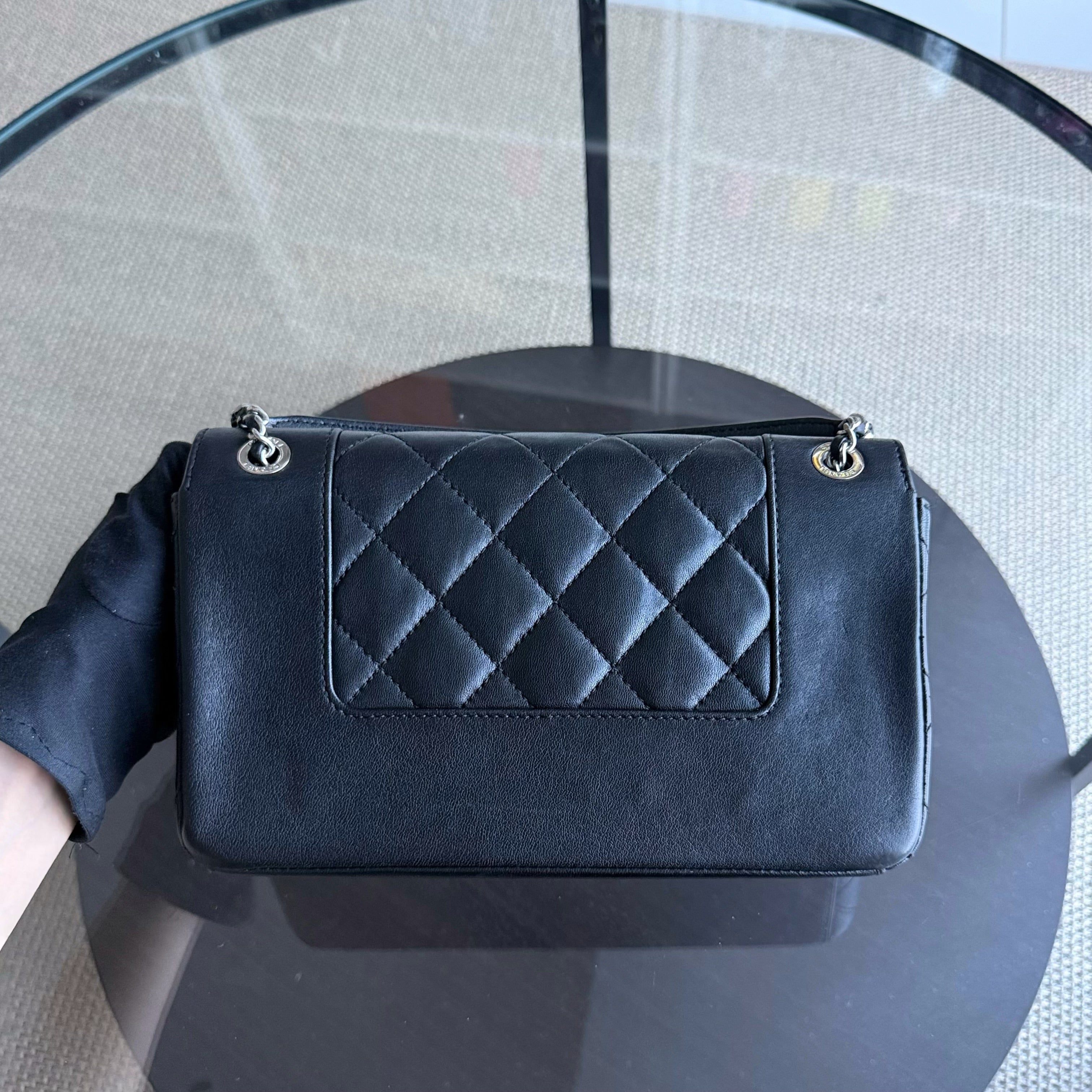 Chanel Mademoiselle Seasonal Flap CC Lock - Quilted Calfskin Black Silver Hardware Series 23