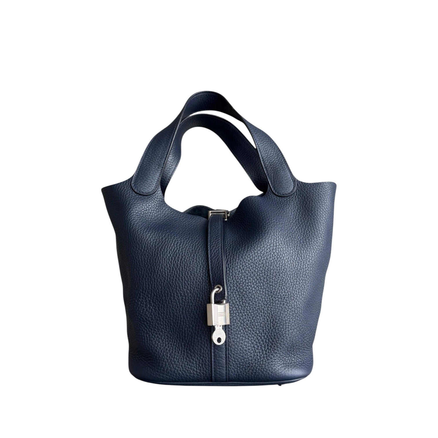 Hermes Picotin 22 - Midnight Blue Clemence Leather Silver Hardware Stamp X