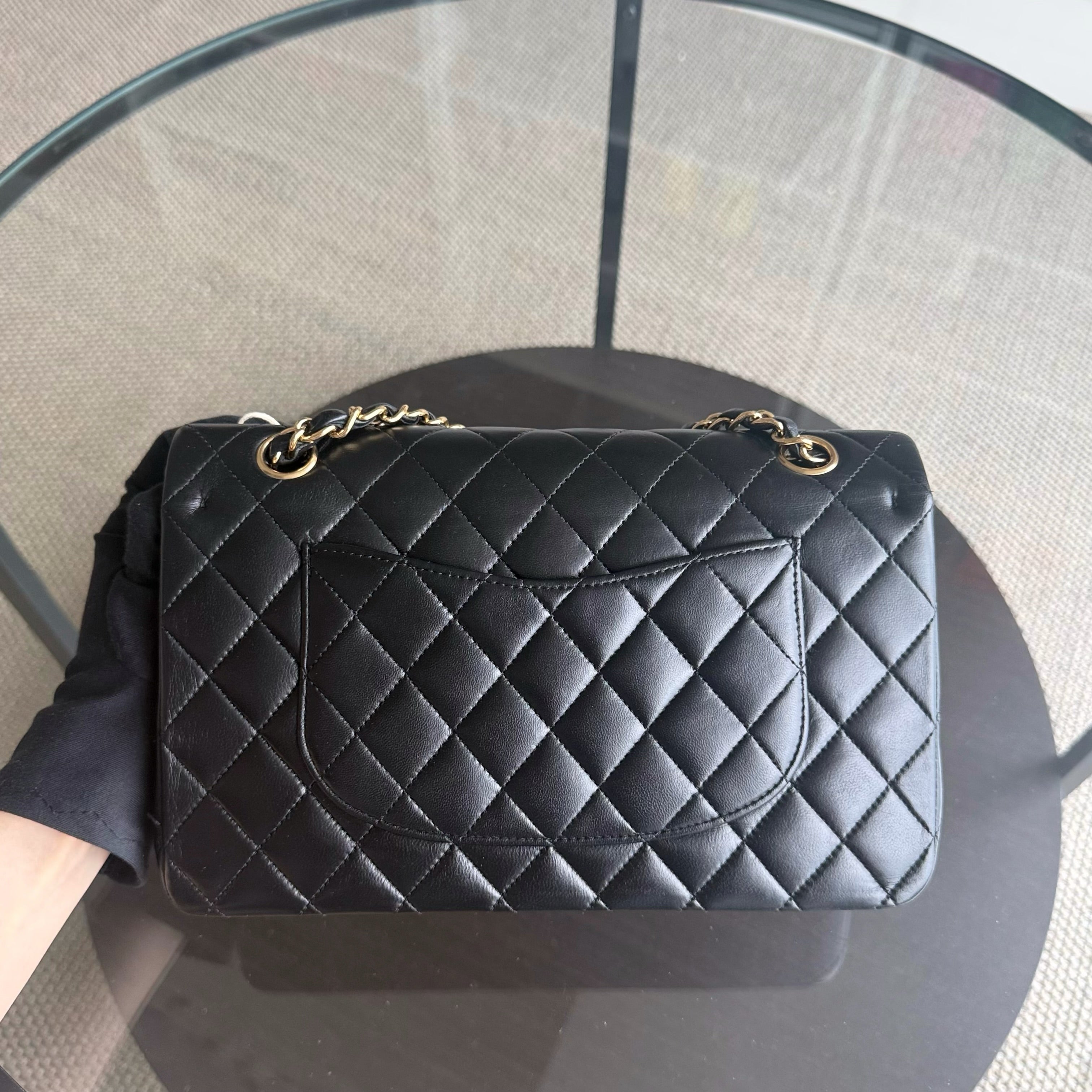 Chanel Classic Flap Medium - 25CM Quilted Lambskin Black Gold Hardware Series 13