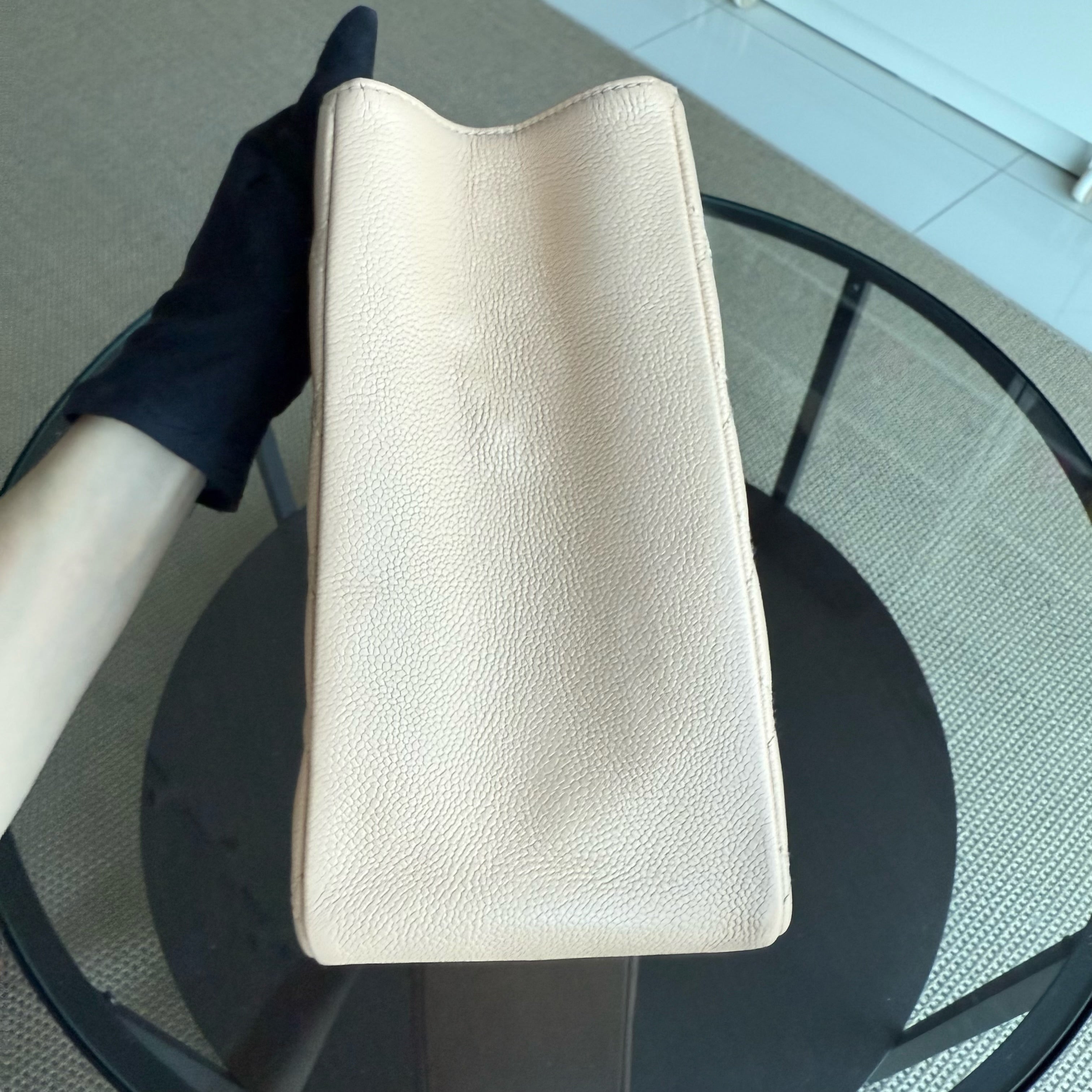 Chanel GST Grand Shopping Tote - Caviar Grained Calfskin Light Beige Gold Hardware Series 15