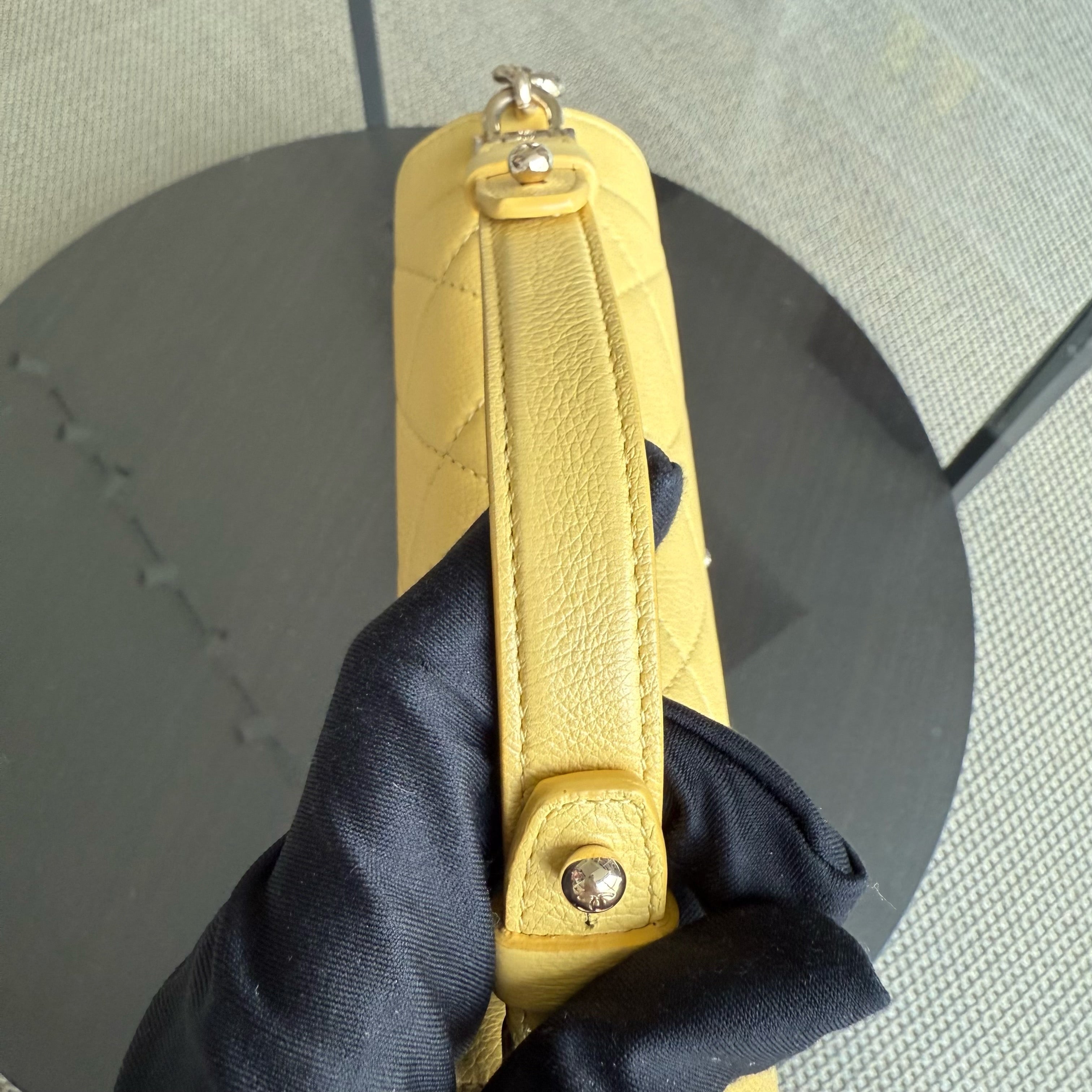 Chanel Label Click Small - Quilted Grained Calfskin Yellow Gold Hardware Series 23