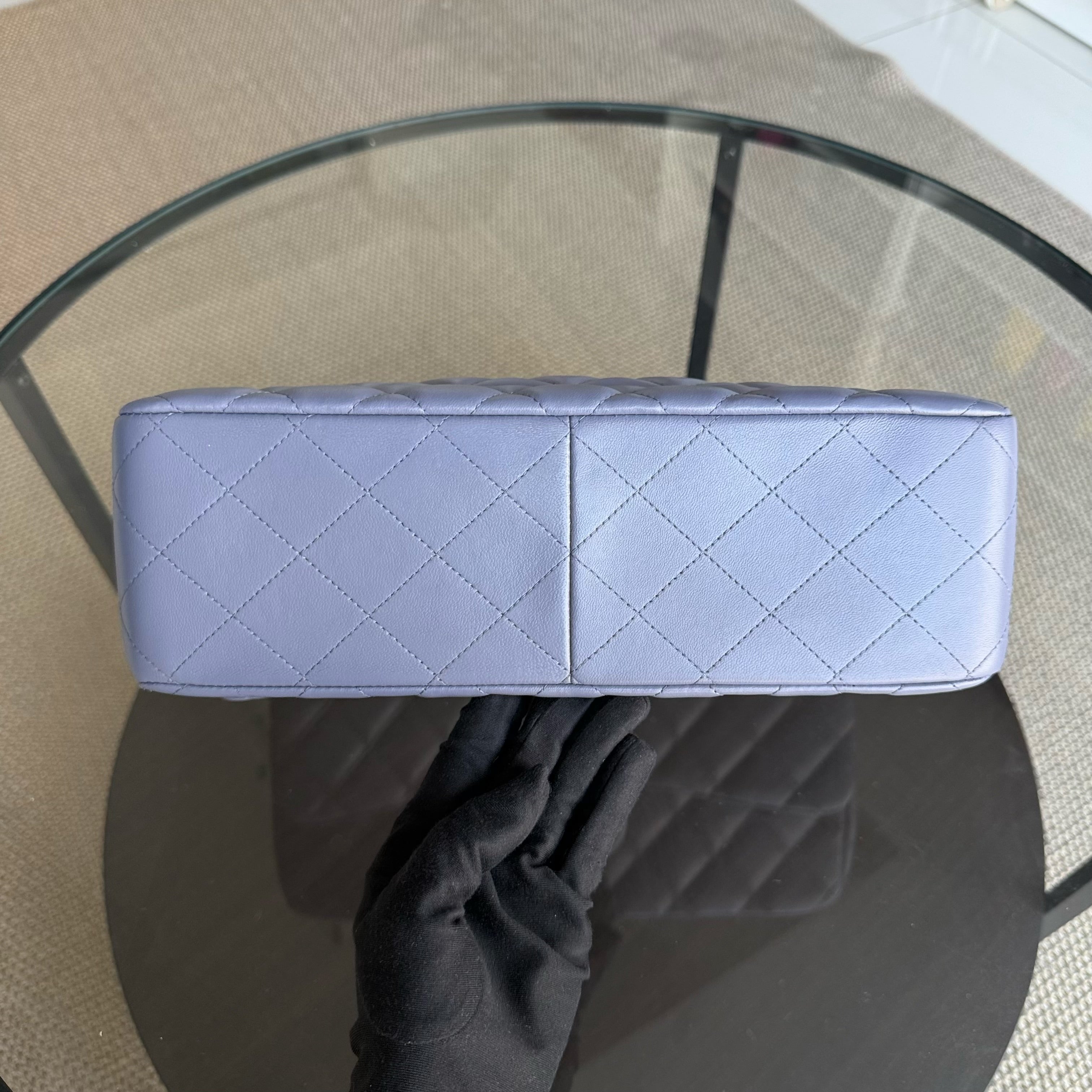 Chanel Classic Flap Jumbo - Double Flap 30CM Quilted Lambskin Lavender Silver Hardware Series 15