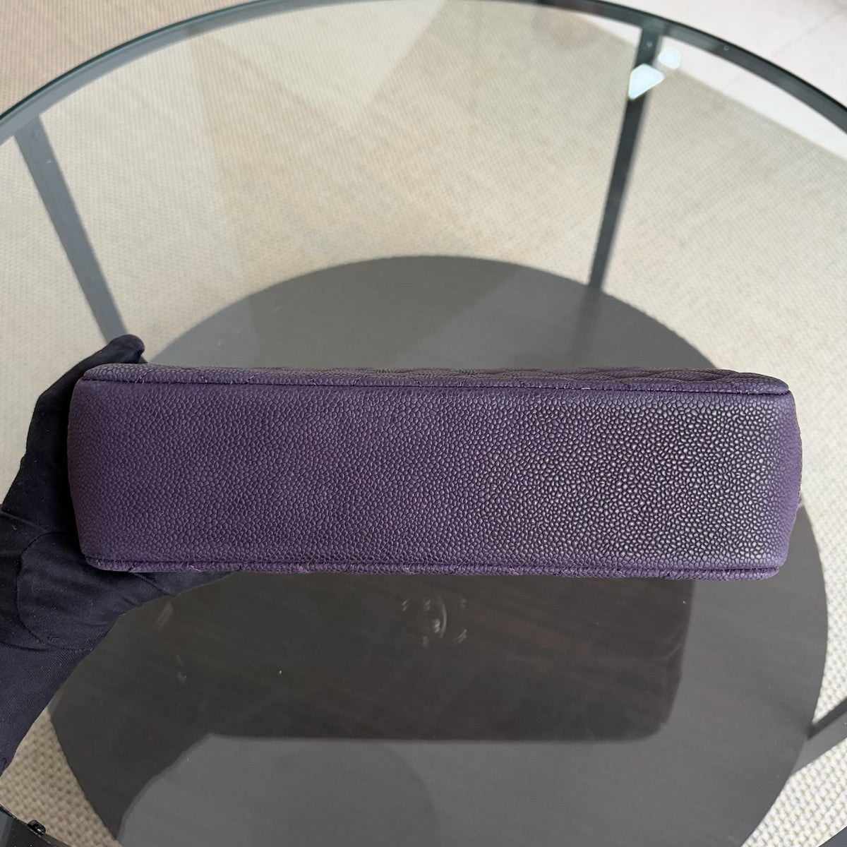 Chanel Caviar Easy Flap - 30CM Quilted Caviar Purple RSHW Series 16