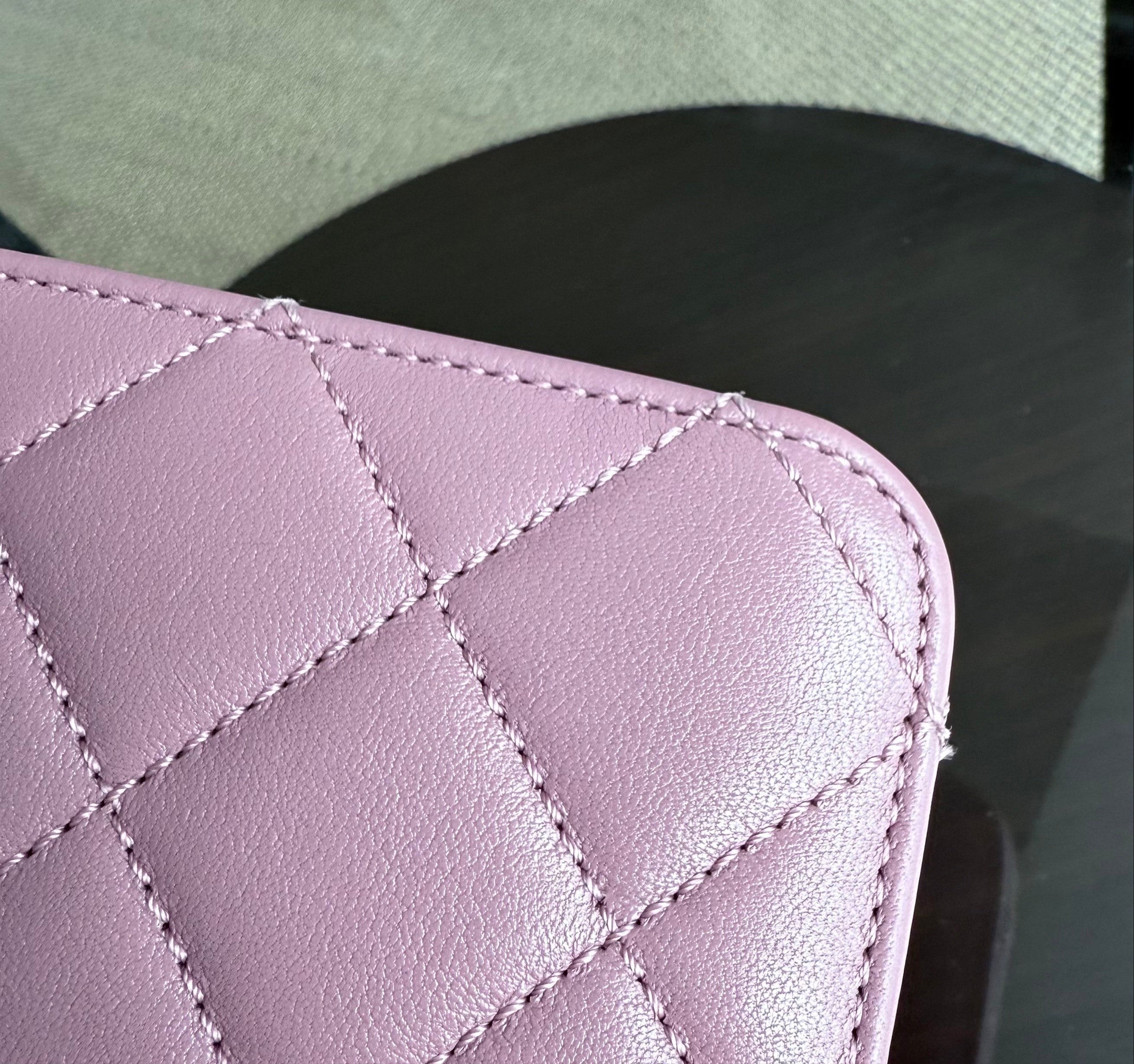 Chanel Beauty Lock Flap - 28CM Quilted Sheetskin Pink Gold Hardware Series 22