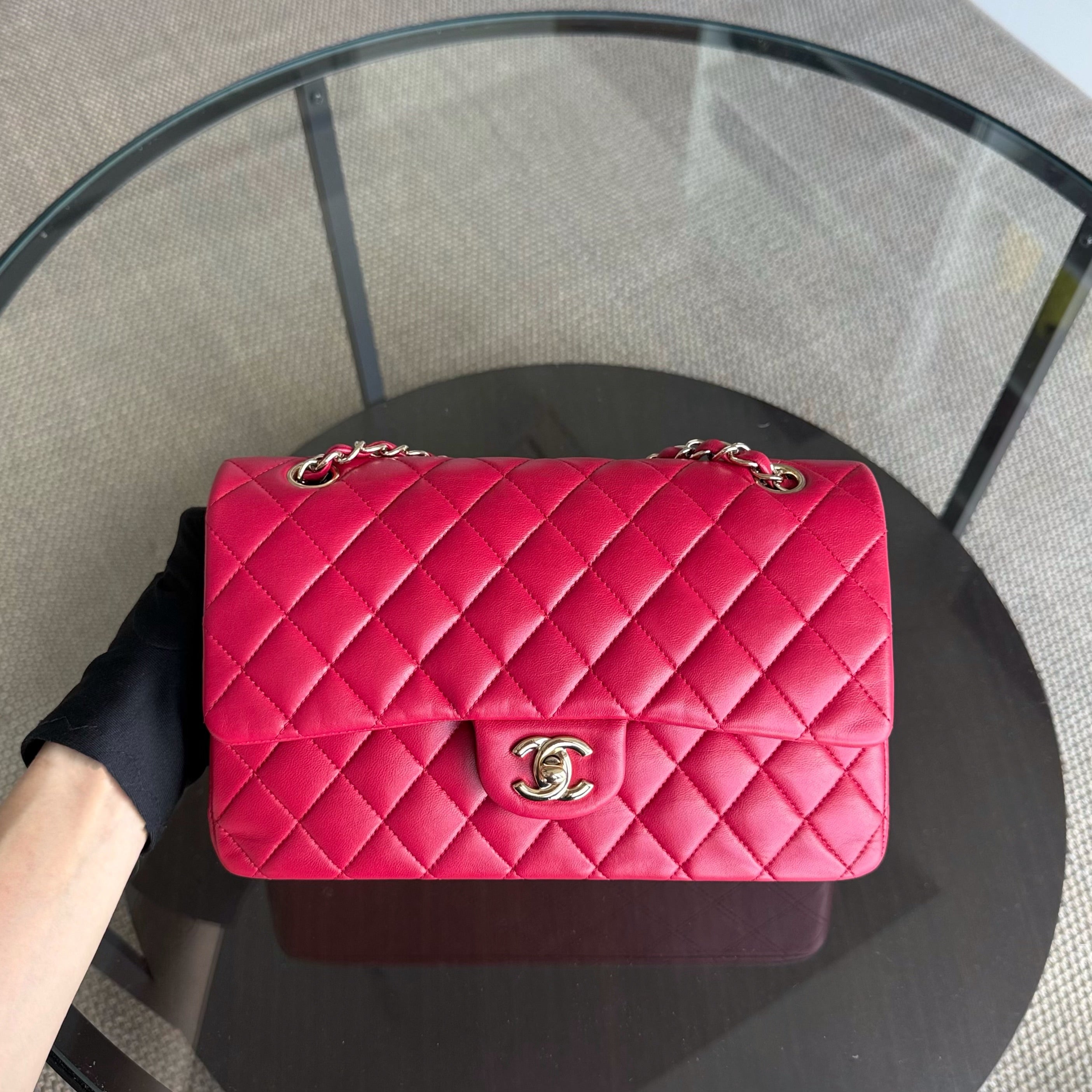 Chanel Classic Flap Medium - Quilted Lambskin 25CM Red Gold Hardware Series 23