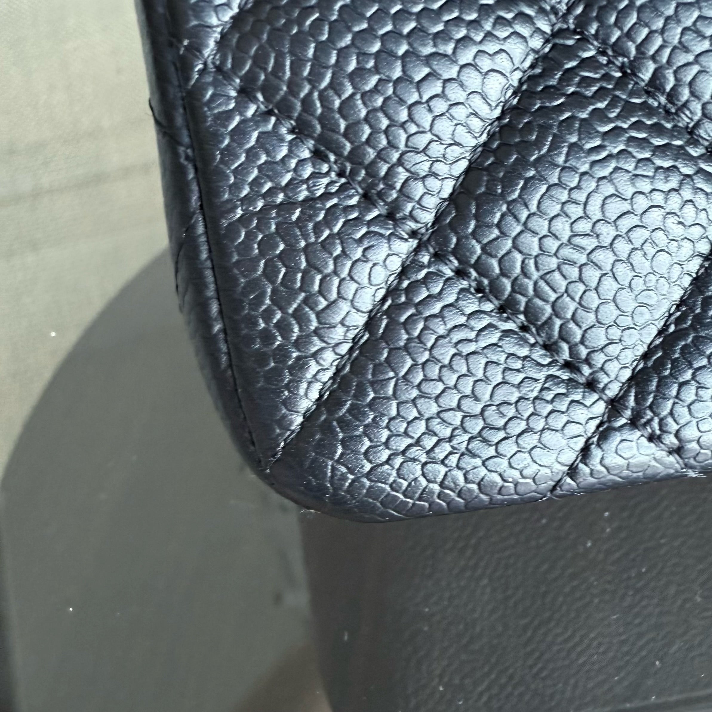 Chanel Classic Flap Small - 23CM Quilted Caviar Black Silver Hardware Series 19