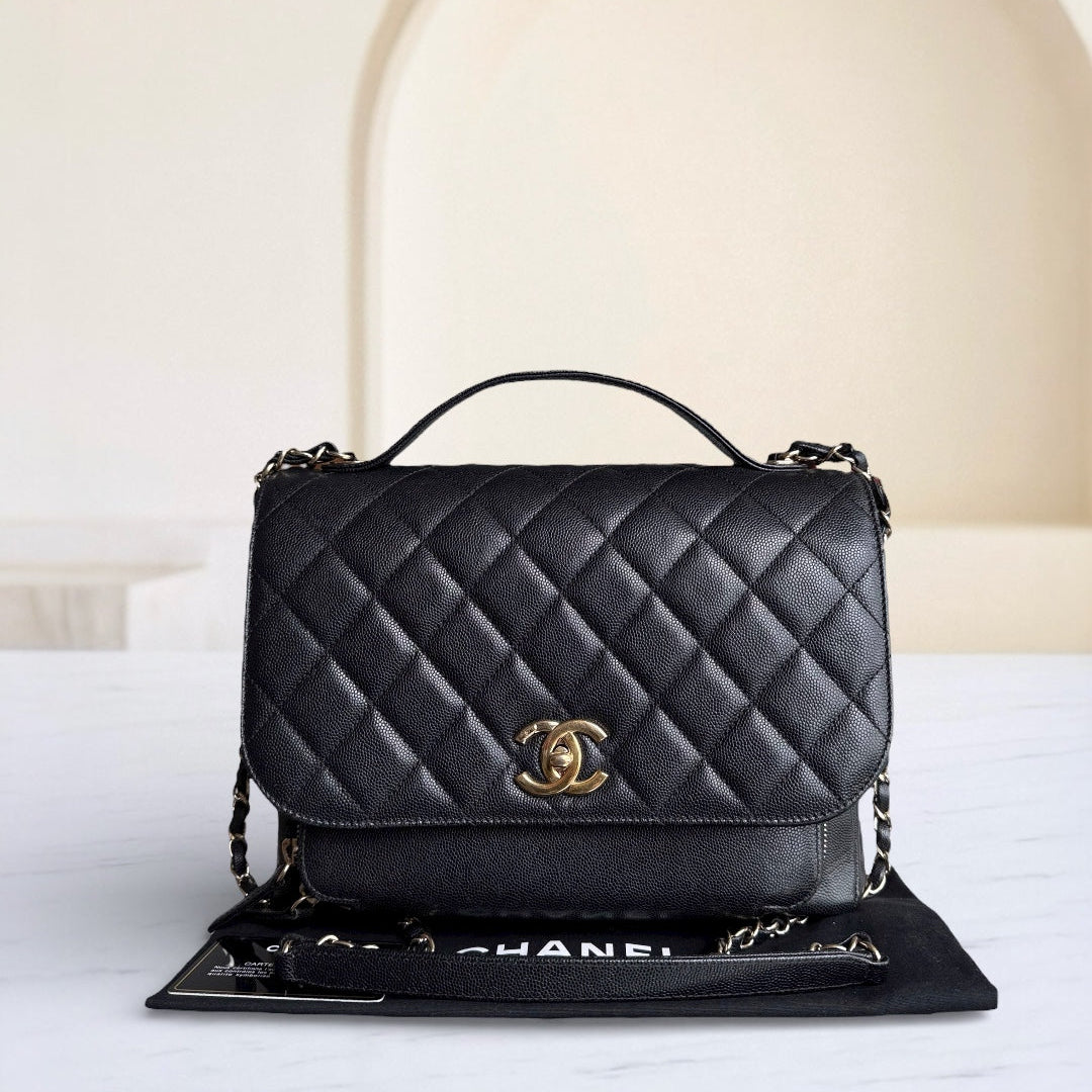 Chanel Business Affinity Large - 27CM Caviar Quilted Black Gold Hardware Series 23