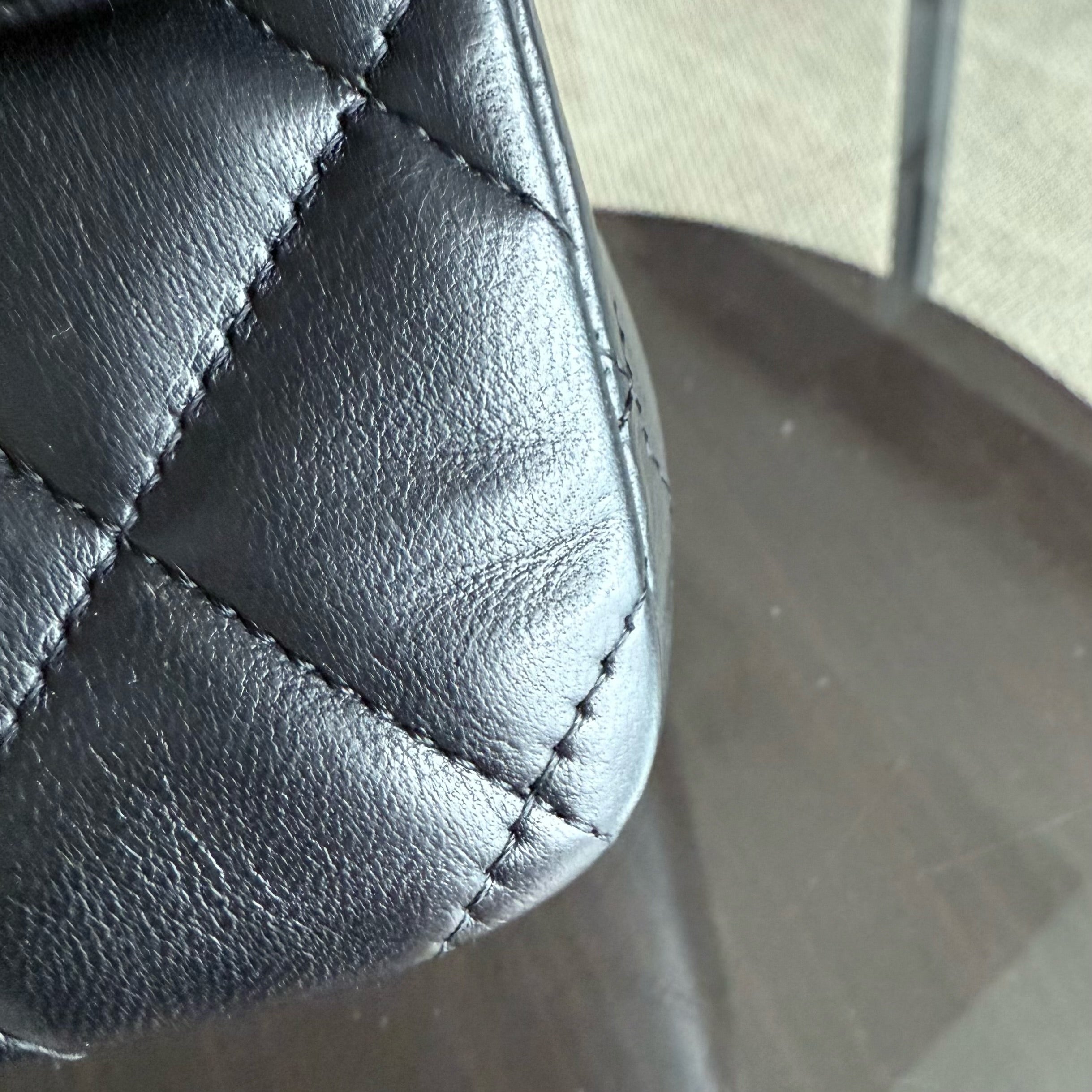 Chanel Classic Flap Jumbo - 30CM Single Flap Quilted Lambskin Black Gold Hardware Series 13