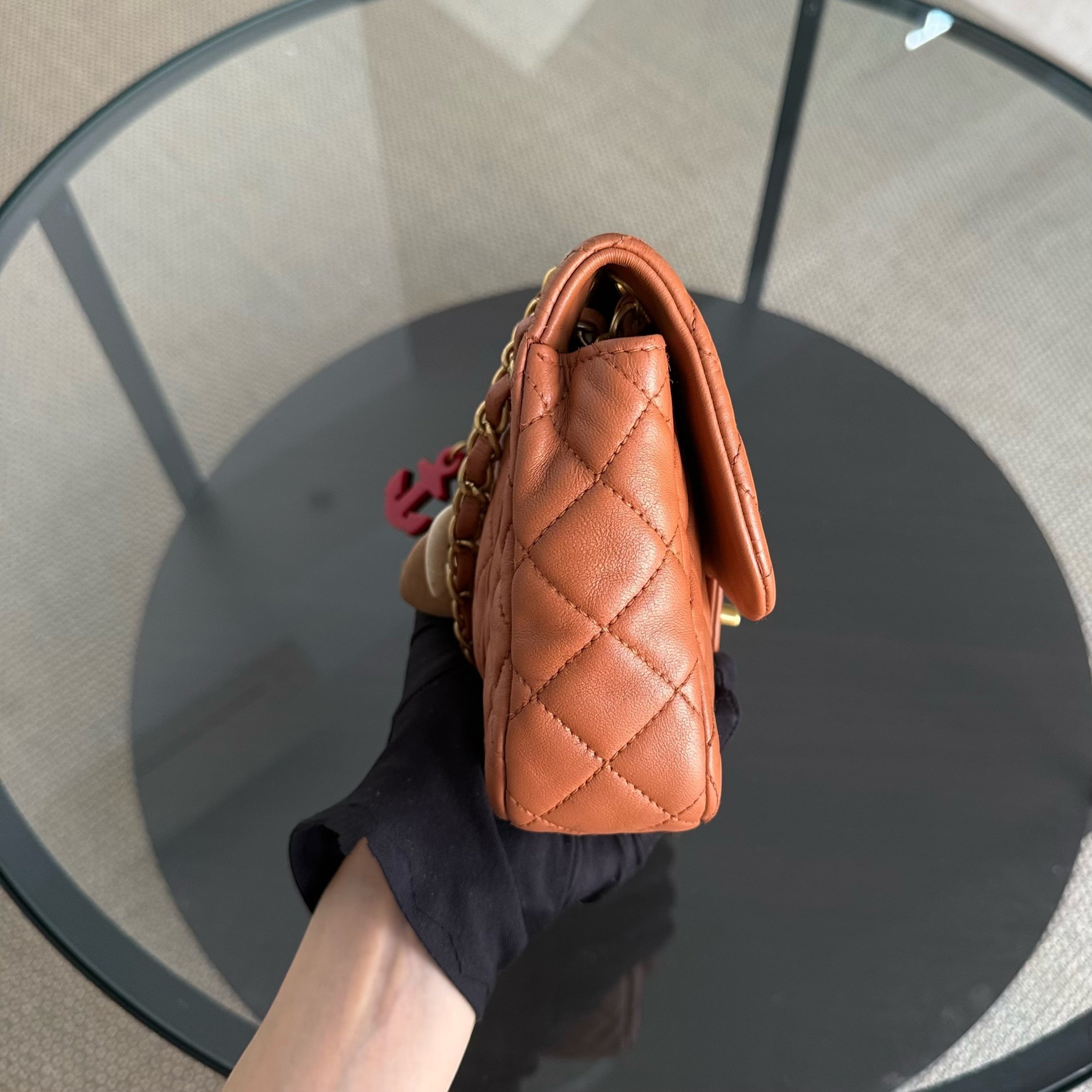 Chanel Classic Flap Medium - Special Valentine Edition 25CM Quilted Lambskin Red Gold Hardware Series 14