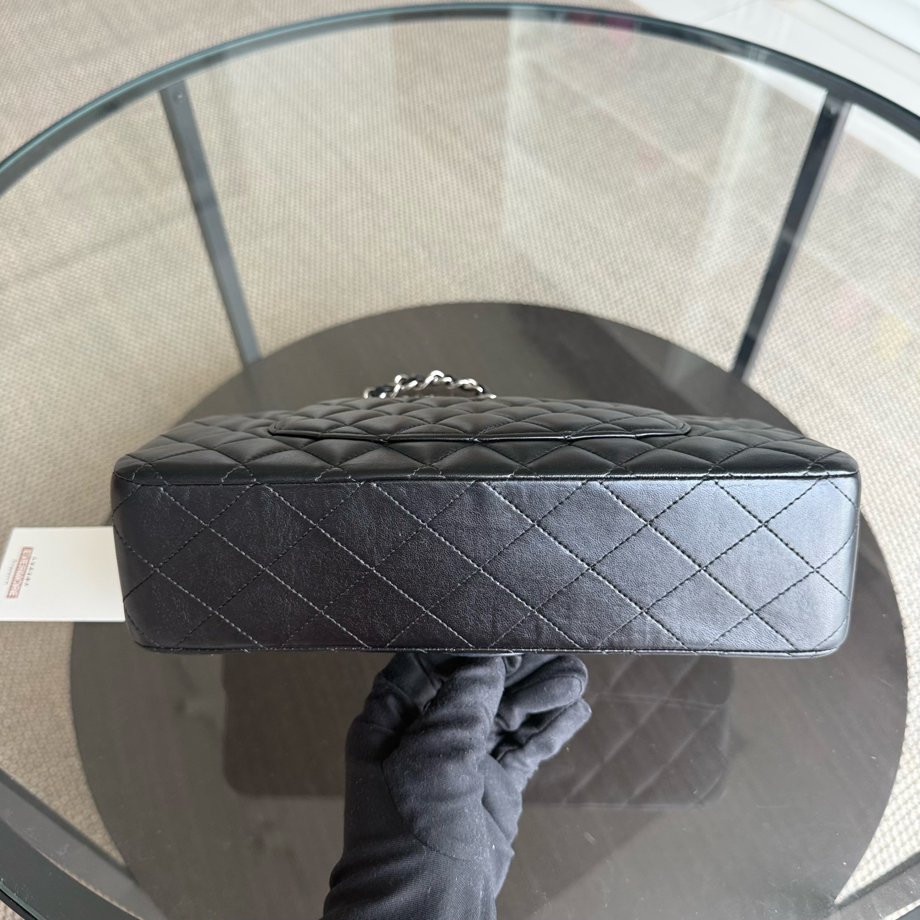 Chanel Classic Flap Medium - 25CM Quilted Lambskin Black Silver Hardware Series 15