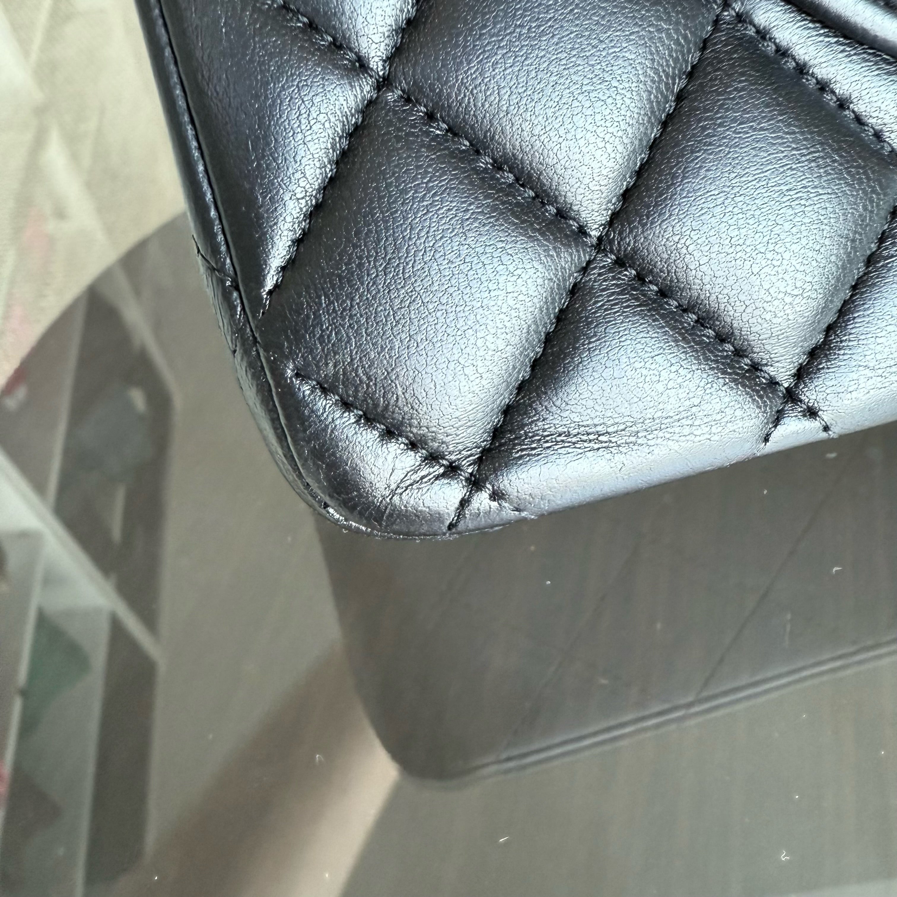 Chanel Classic Flap Medium - 25CM Quilted Lambskin Black Gold Hardware Series 23