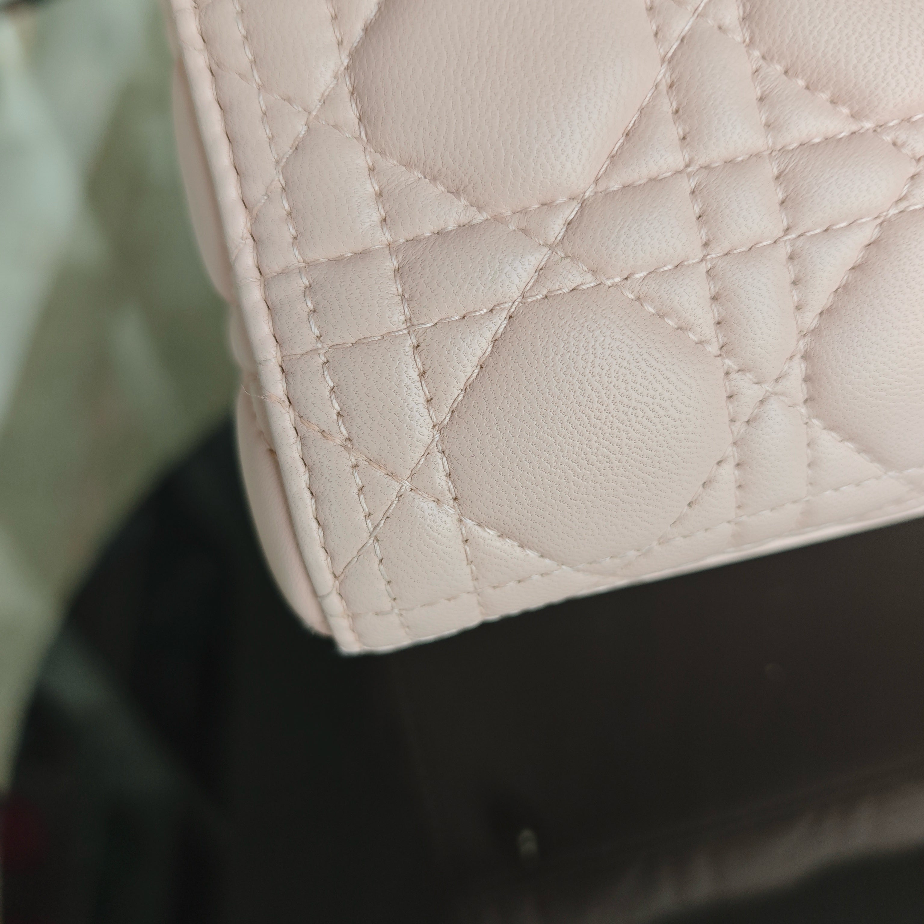 Dior Lady Large - Cannage Lambskin Light Pink Gold Hardware