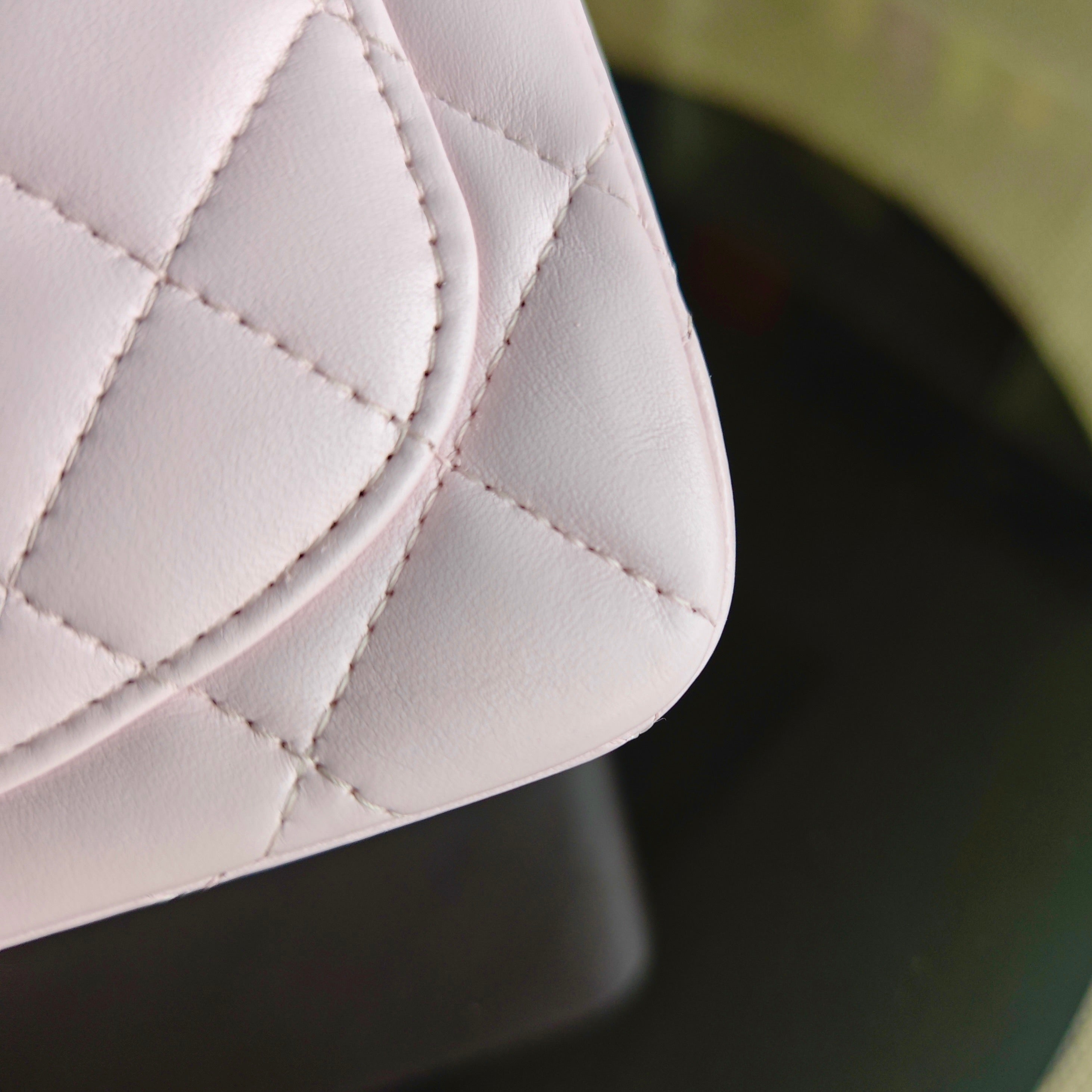 Chanel Classic Flap Mini Square - 17CM Quilted Lambskin Light Pink Gold Hardware Series 23