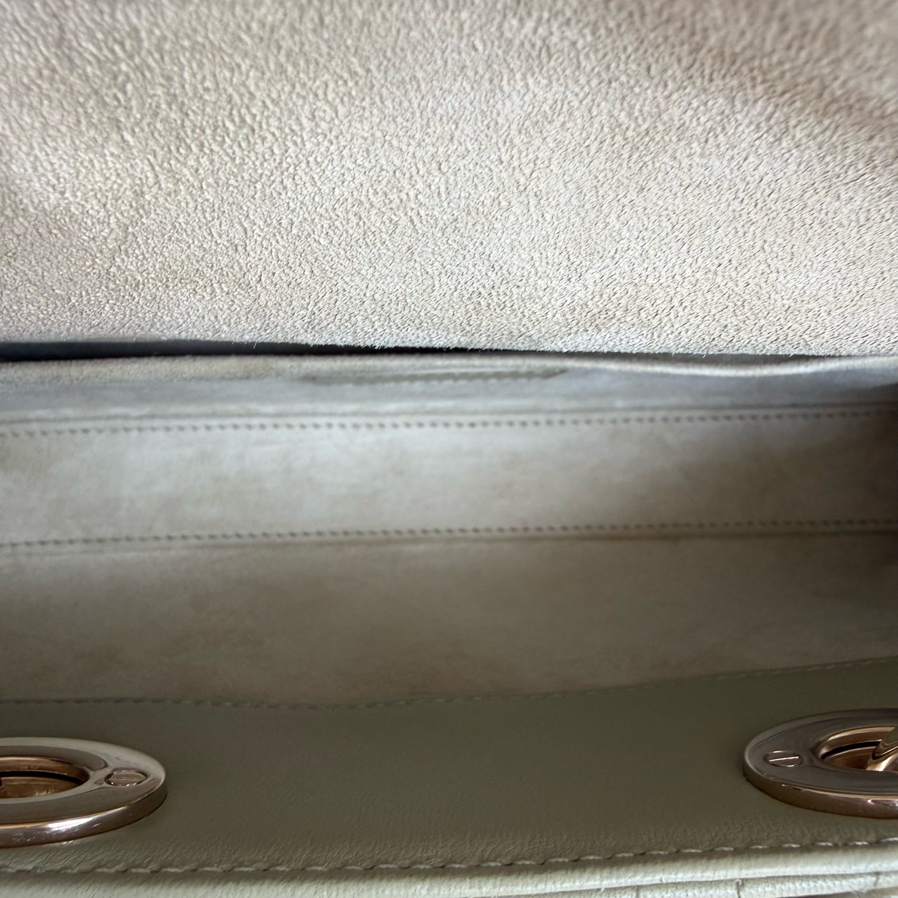 Dior D-Joy Medium - Cannage Lambskin Lime Gold Hardware