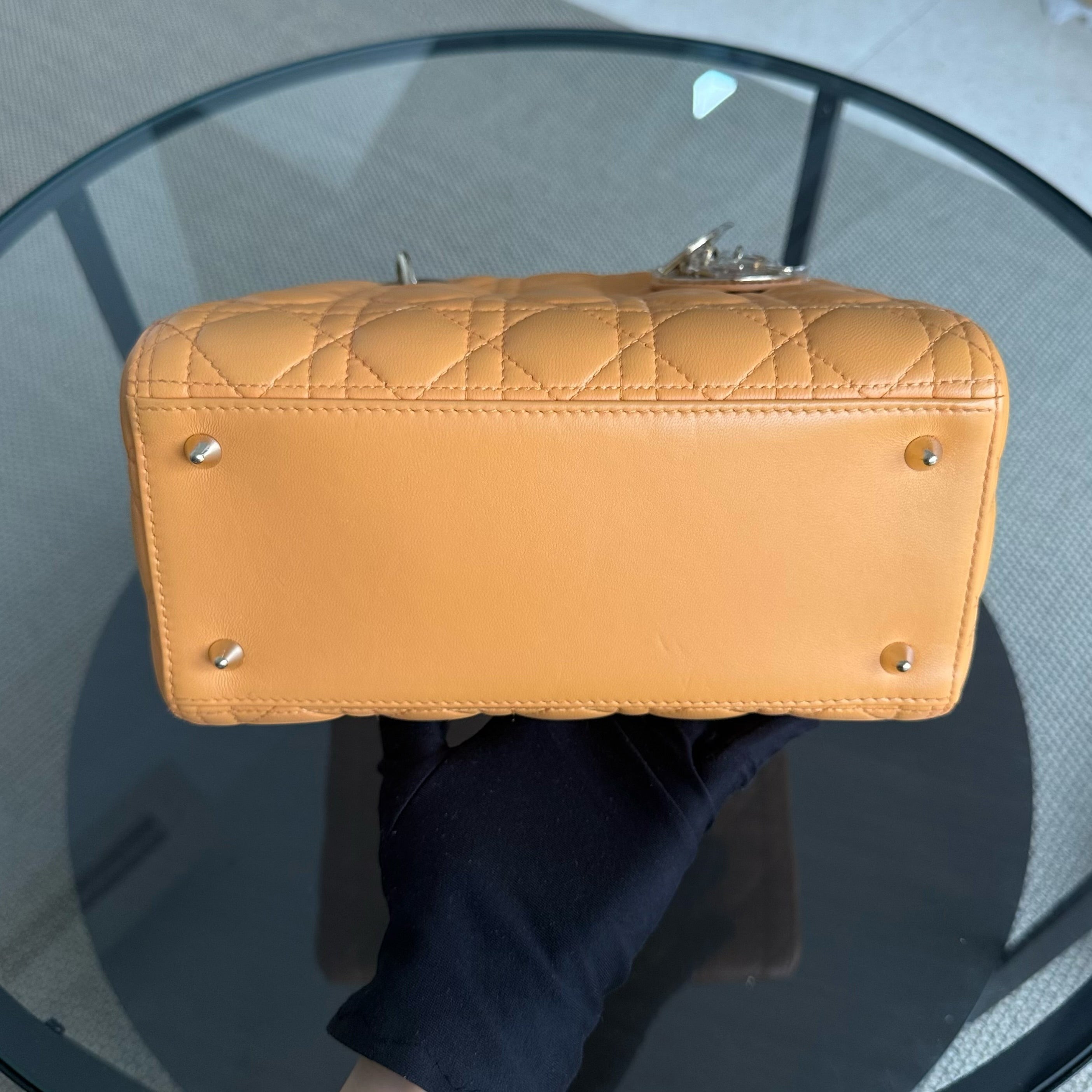 Dior Lady Medium - Cannage Lambskin Caramel Gold Hardware Strap