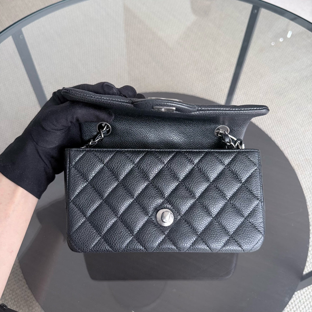 Chanel Classic Flap Mini - 20CM Caviar Quilted Black Silver Hardware Series 20