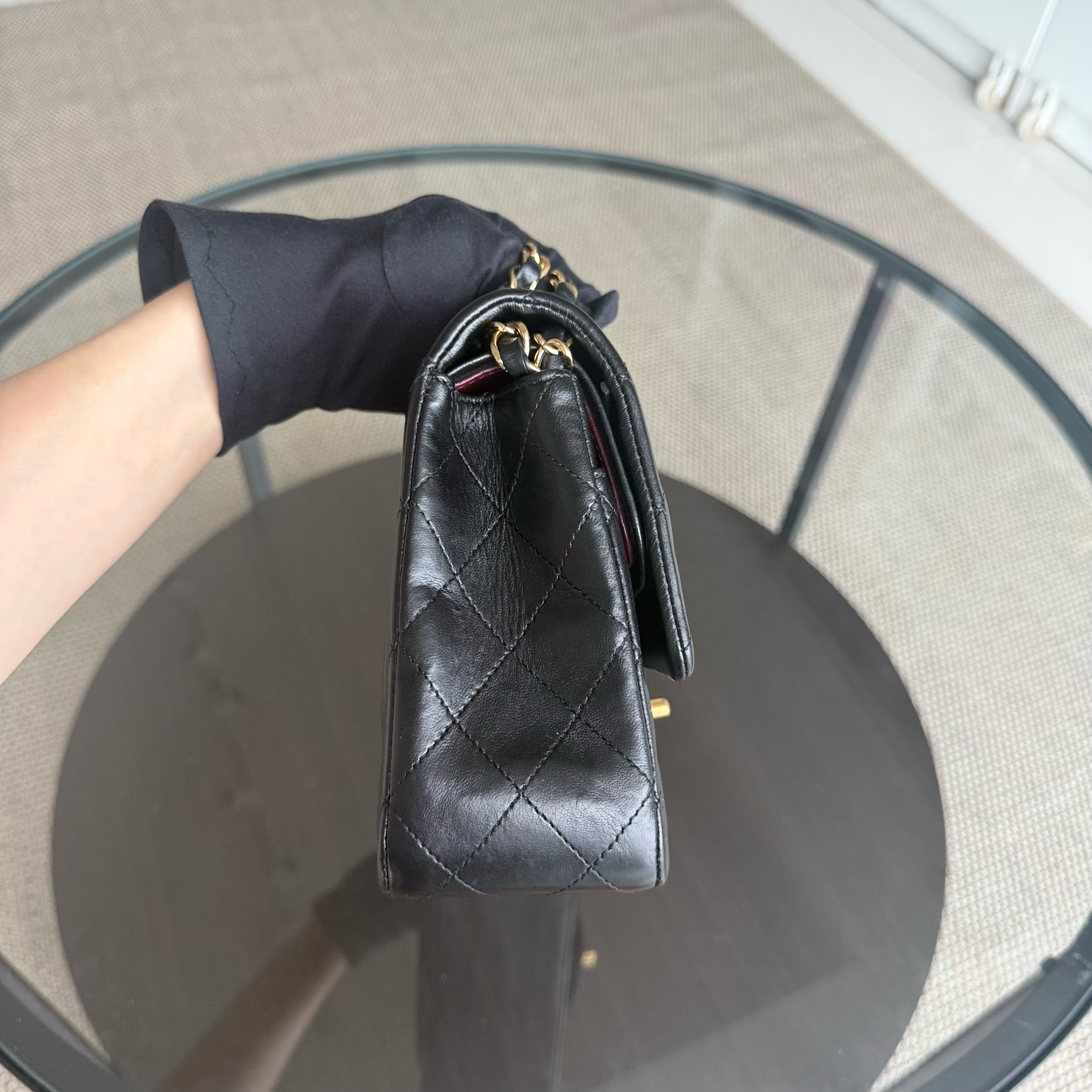 Chanel Classic Flap Medium - 25CM Quilted Lambskin Black Gold Hardware Series 13