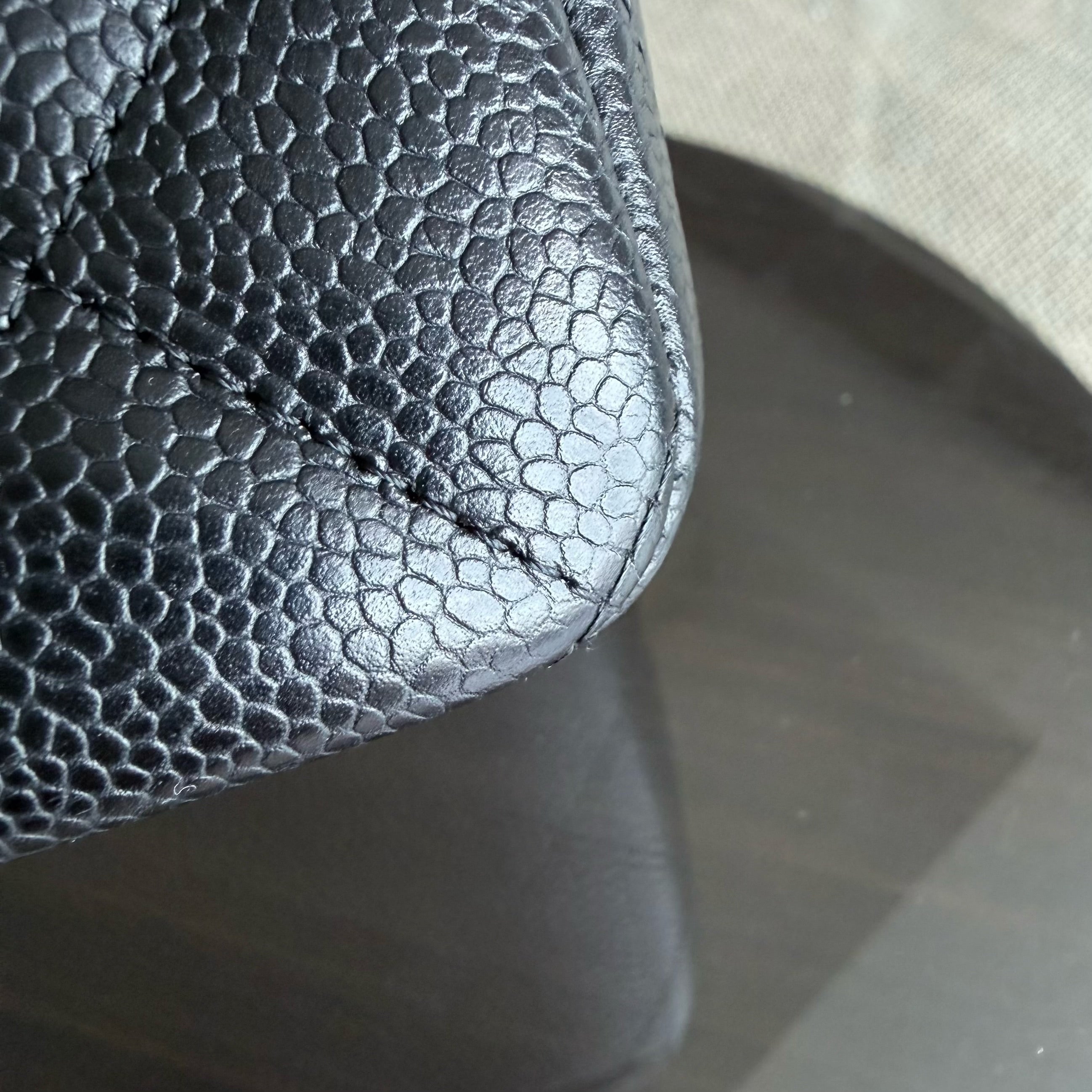 Chanel Classic Flap Jumbo - Caviar 30CM Single Flap Quilted Black Gold Hardware Series 13