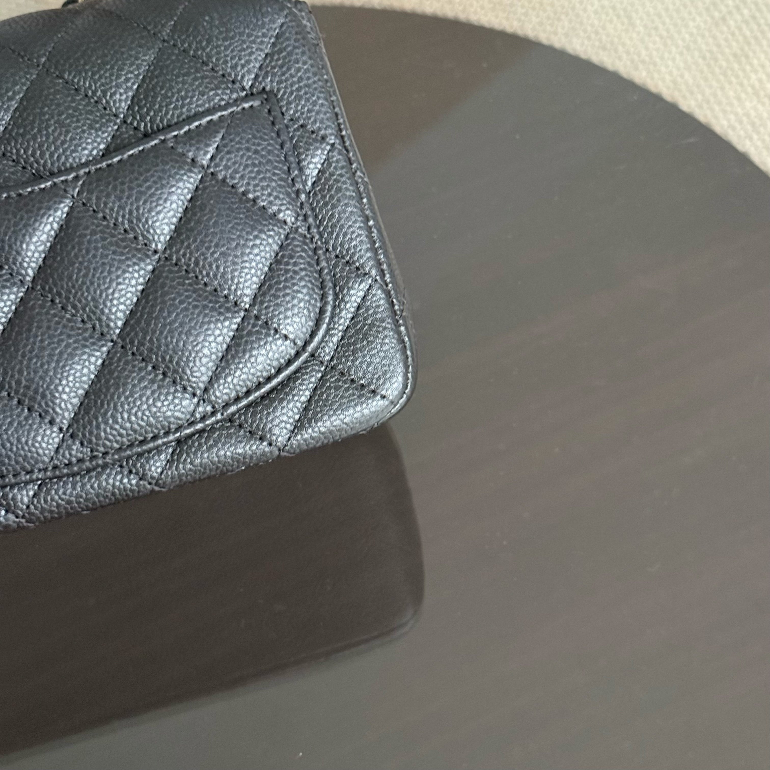 Chanel Classic Flap Mini Square - Caviar Quilted Black Gold Hardware Series 25