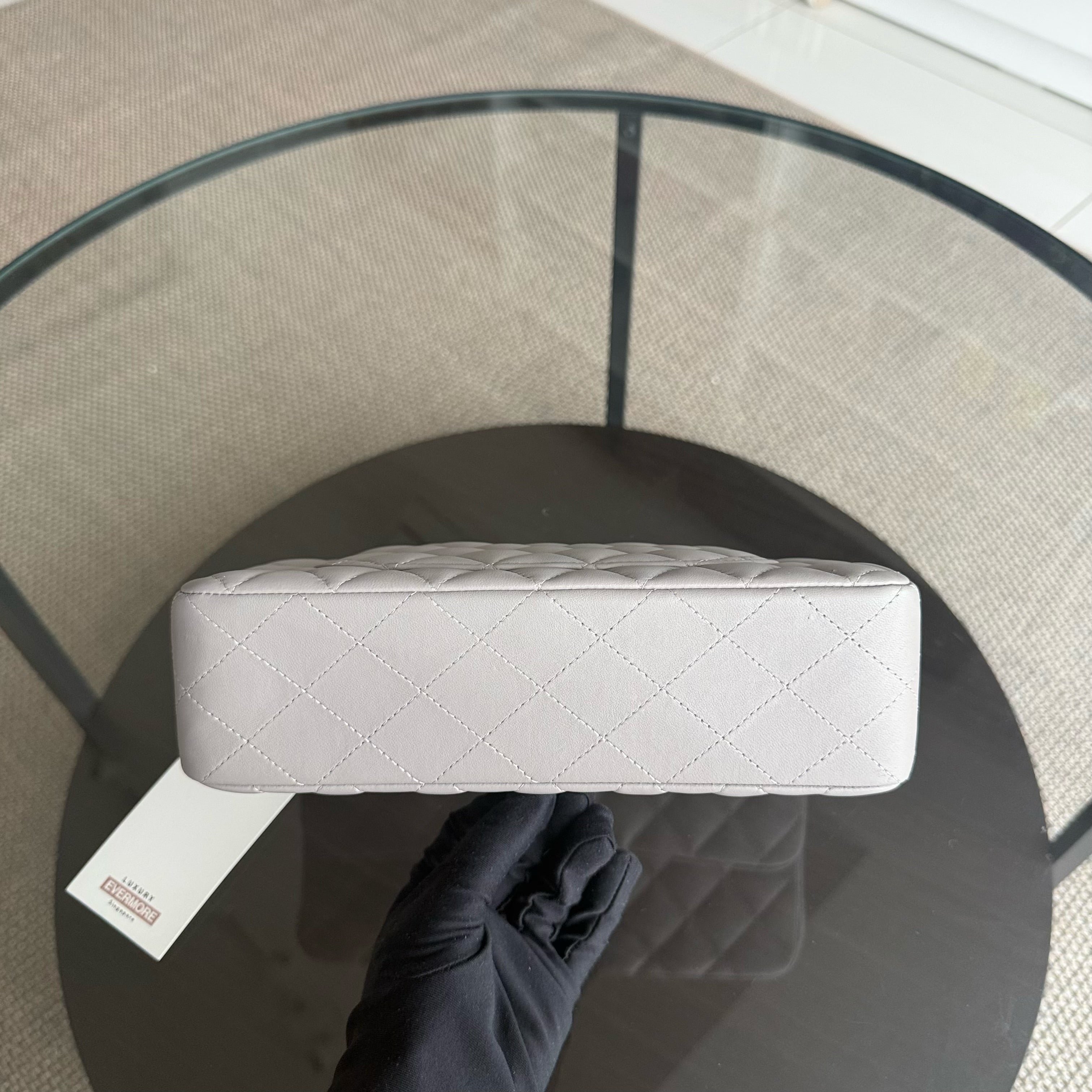 Chanel Classic Flap Small - Lambskin 23CM Quilted Grey Gray Silver Hardware Series 28