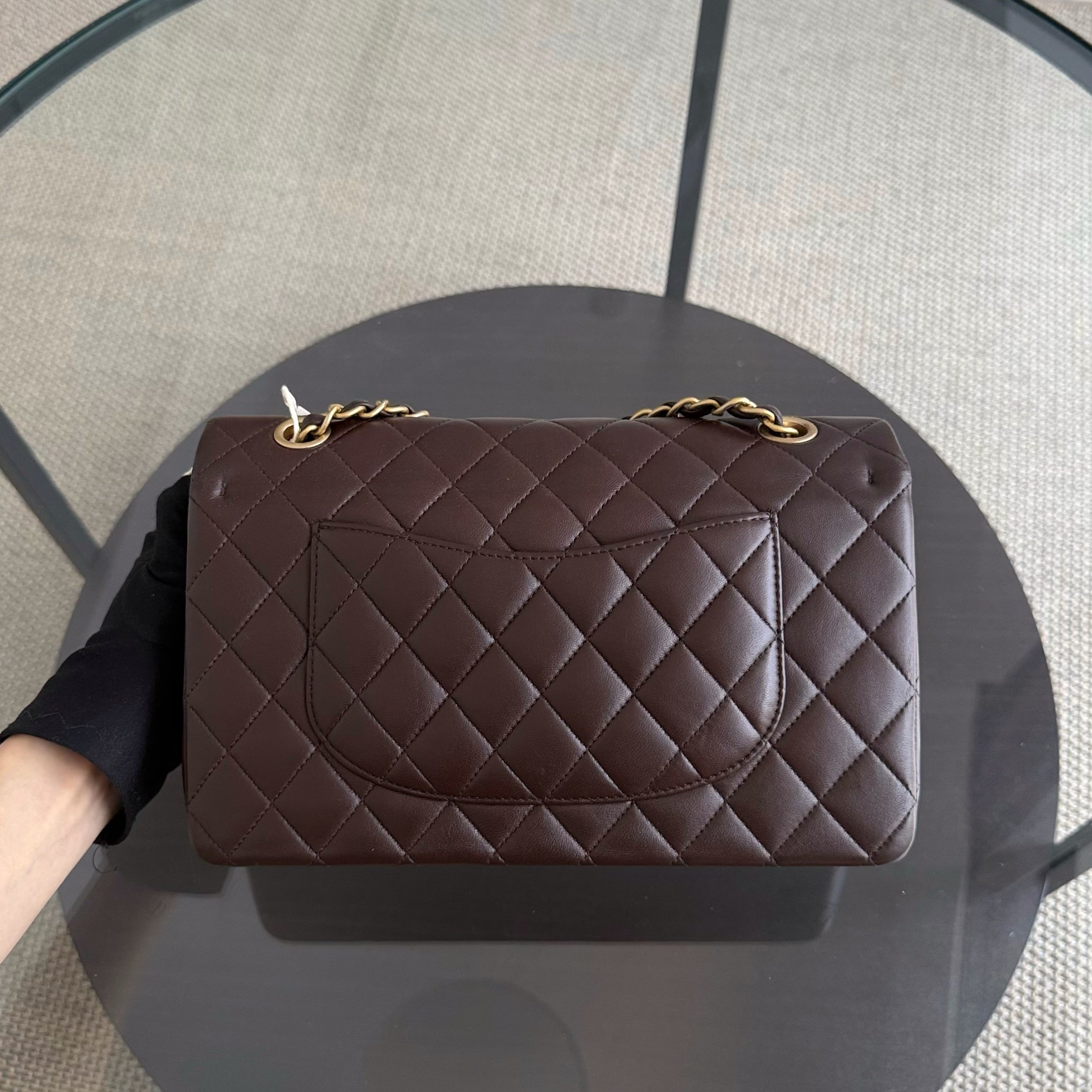 Chanel Classic Flap Medium - 25CM Quilted Lambskin Brown Gold Hardware Series 14