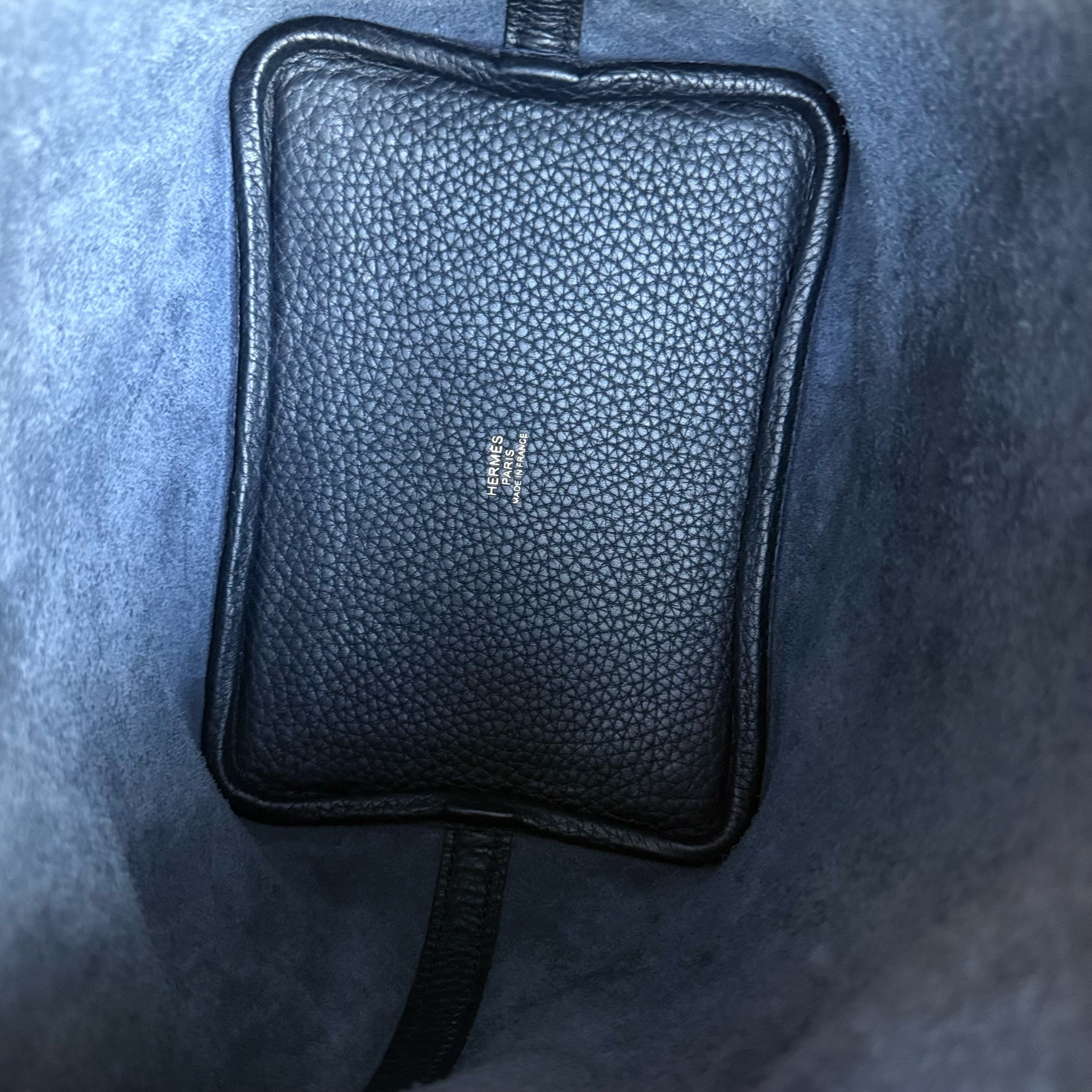 Hermes Picotin 18 - TC Clemence Leather Midnight Blue Gold Hardware Stamp X
