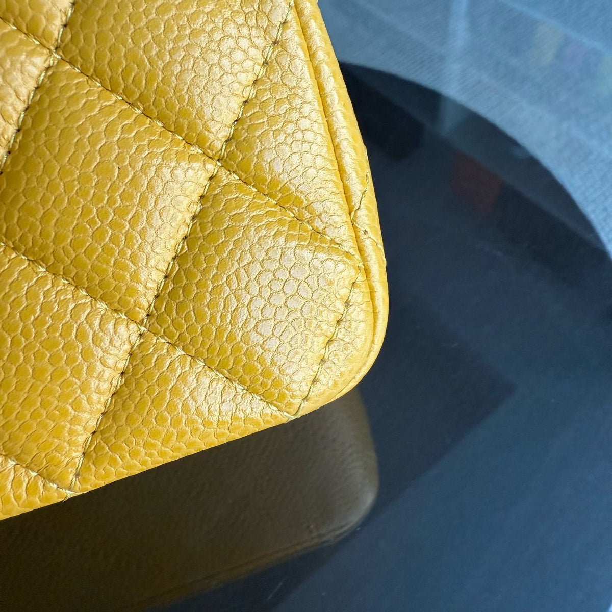 Chanel Classic Flap Medium - Caviar Quilted Yellow Mustard Gold Hardware Series 25