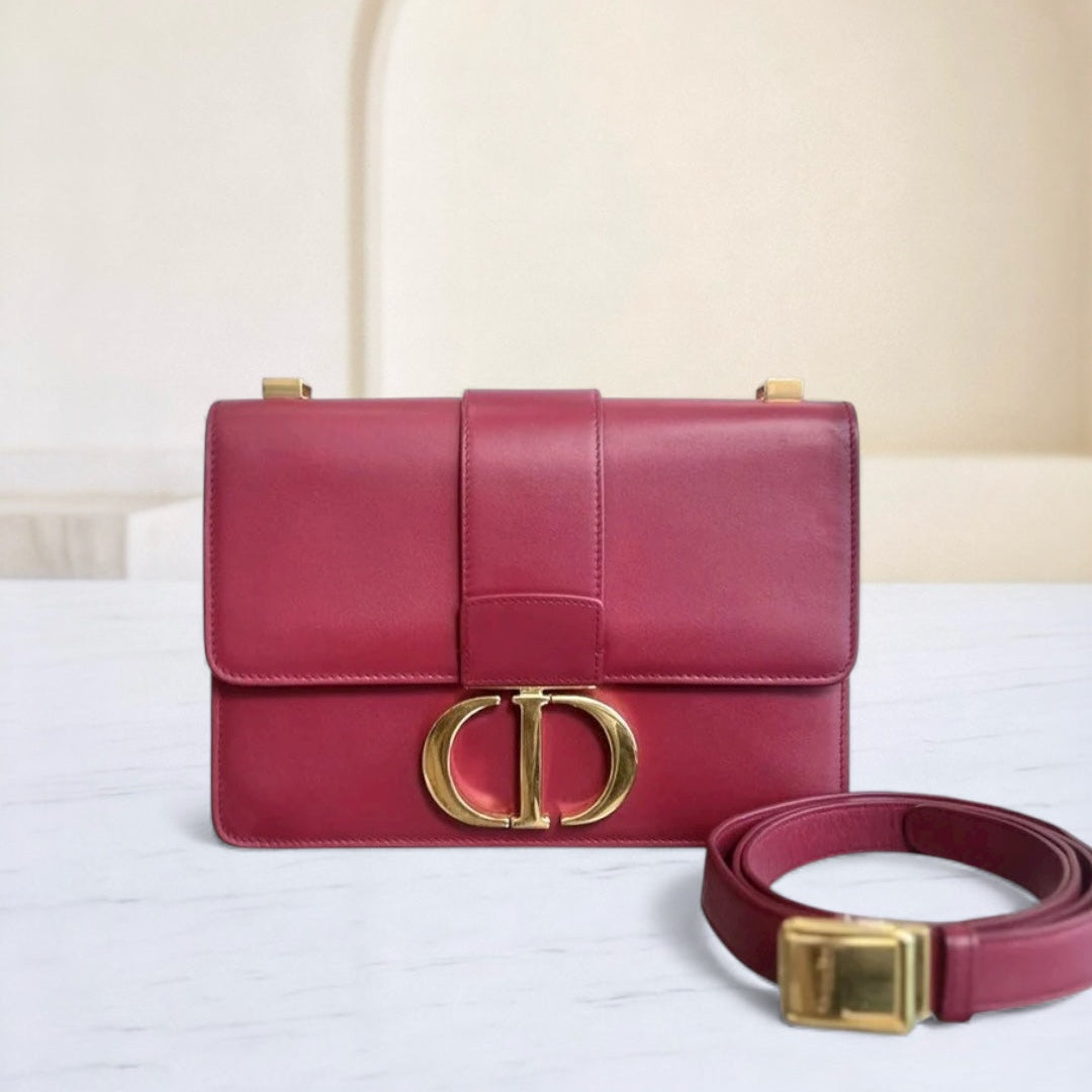 Dior 30 Montaigne - Calfskin Medium Red Shoulder Bag GHW