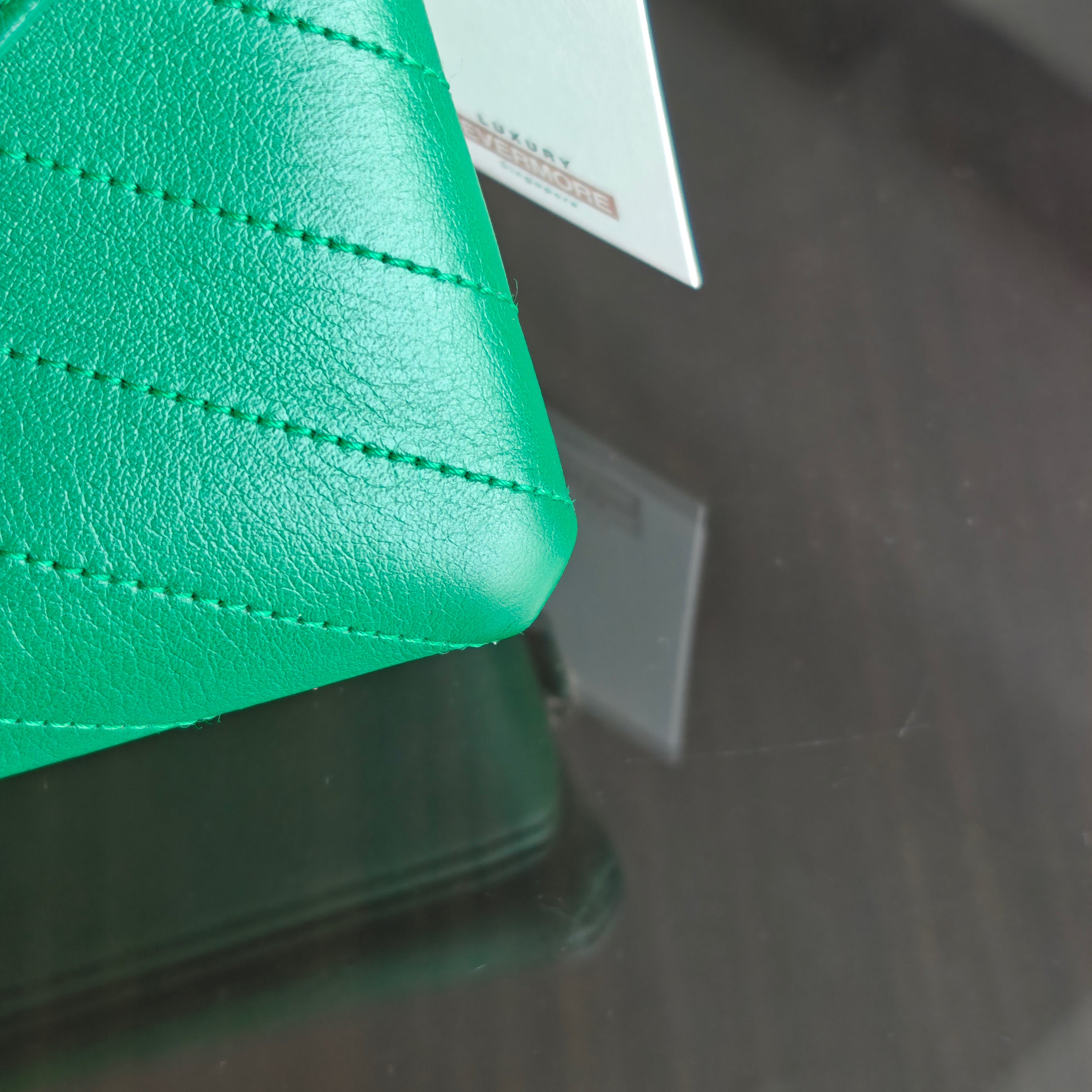 Chanel Coco Chevron Bag - Calfskin Green Gold Hardware Series 25