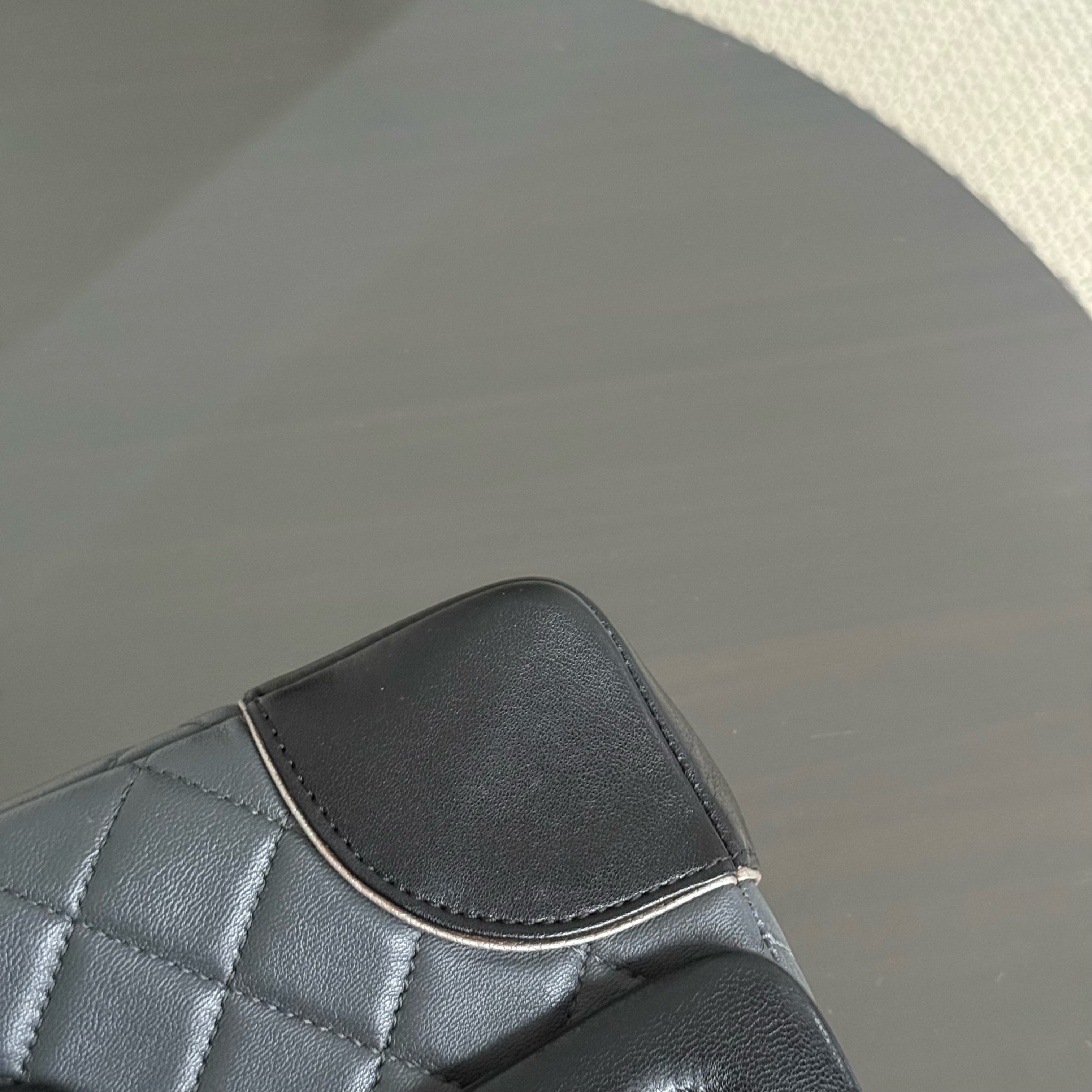 Chanel Flap Medium - Calfskin 25CM Quilted Dark Gray Ruthenium Silver Hardware Series 21
