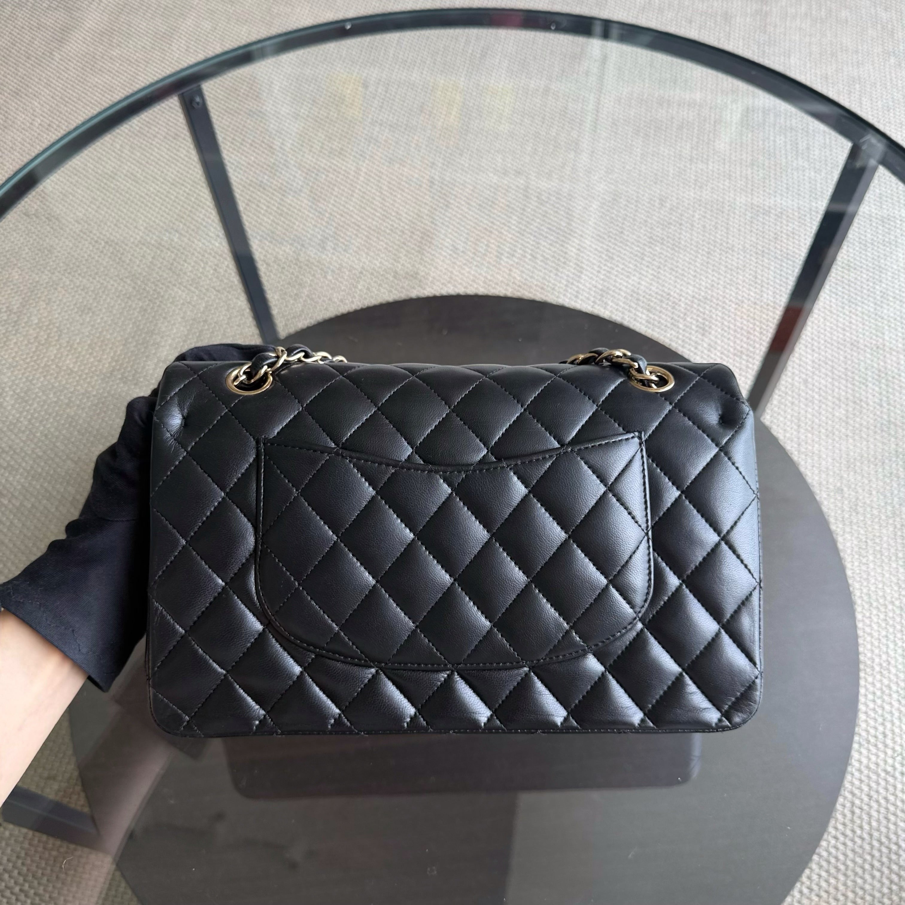 Chanel Classic Flap Medium - 25CM Quilted Lambskin Black Gold Hardware