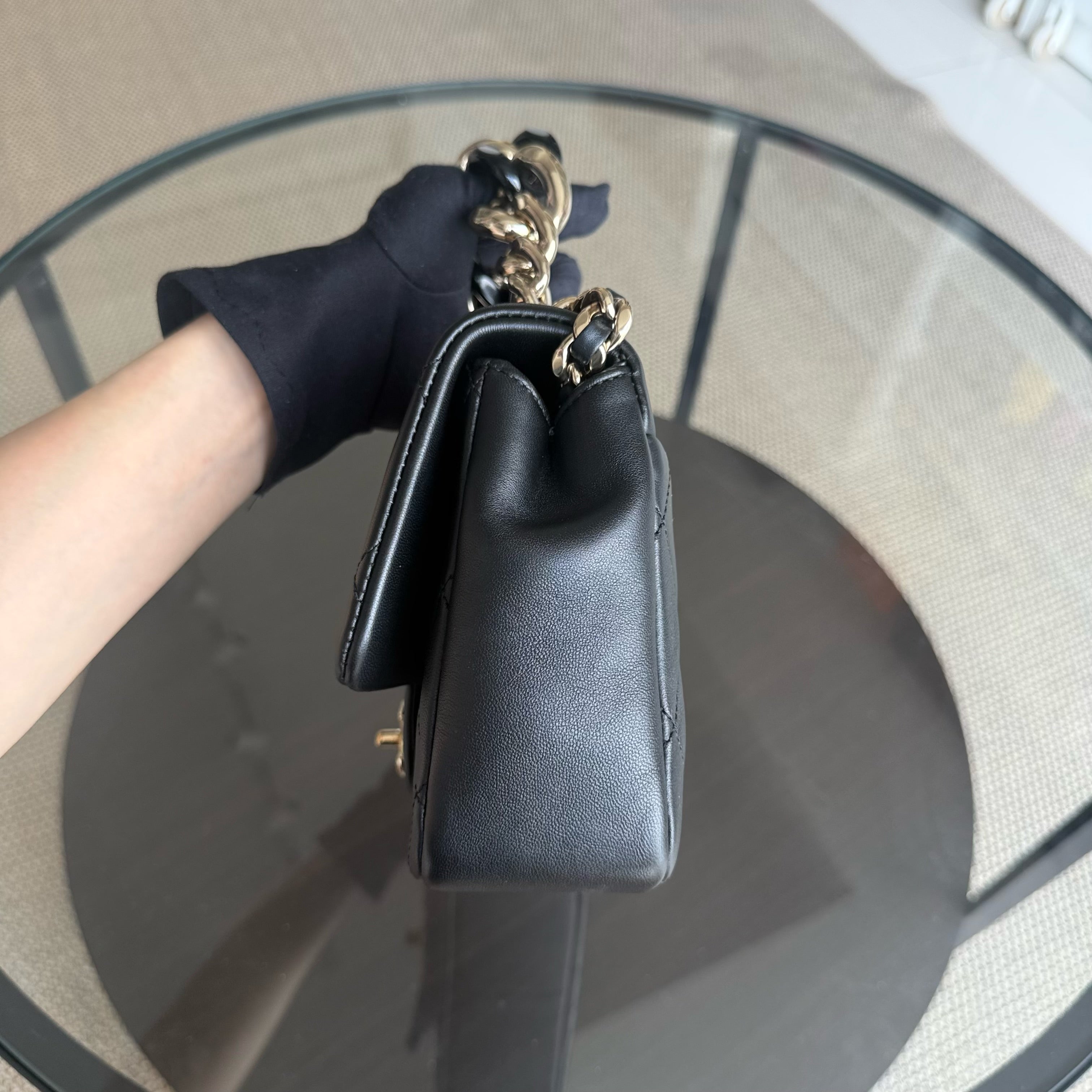 Chanel 2020 Elegant Resin Chain Seasonal Flap - Quilted Lambskin Black GHW No 29