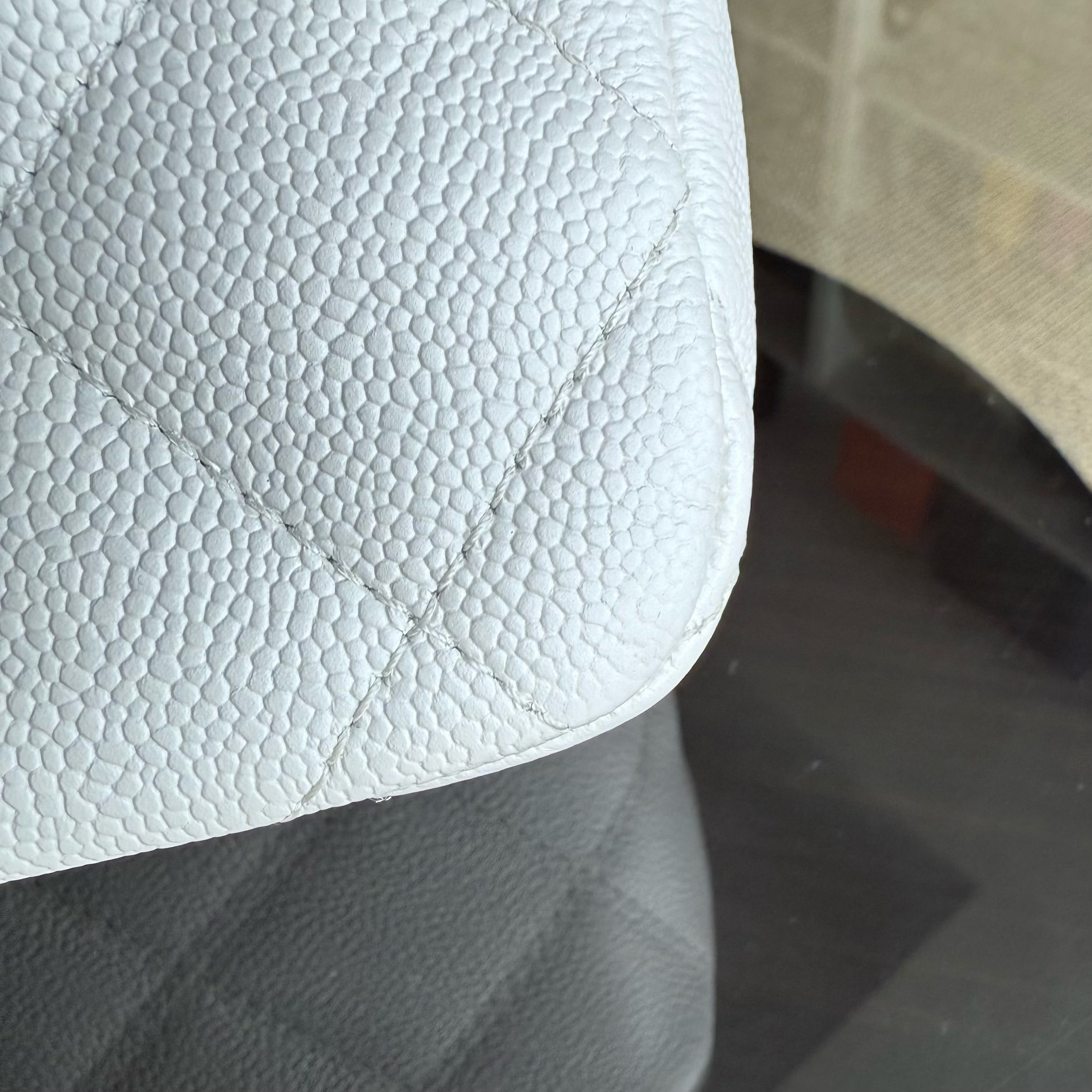 Chanel Flap Medium 25CM Sweetheart 23P Adjustable Chain - Caviar Quilted White Gold Hardware Microchip