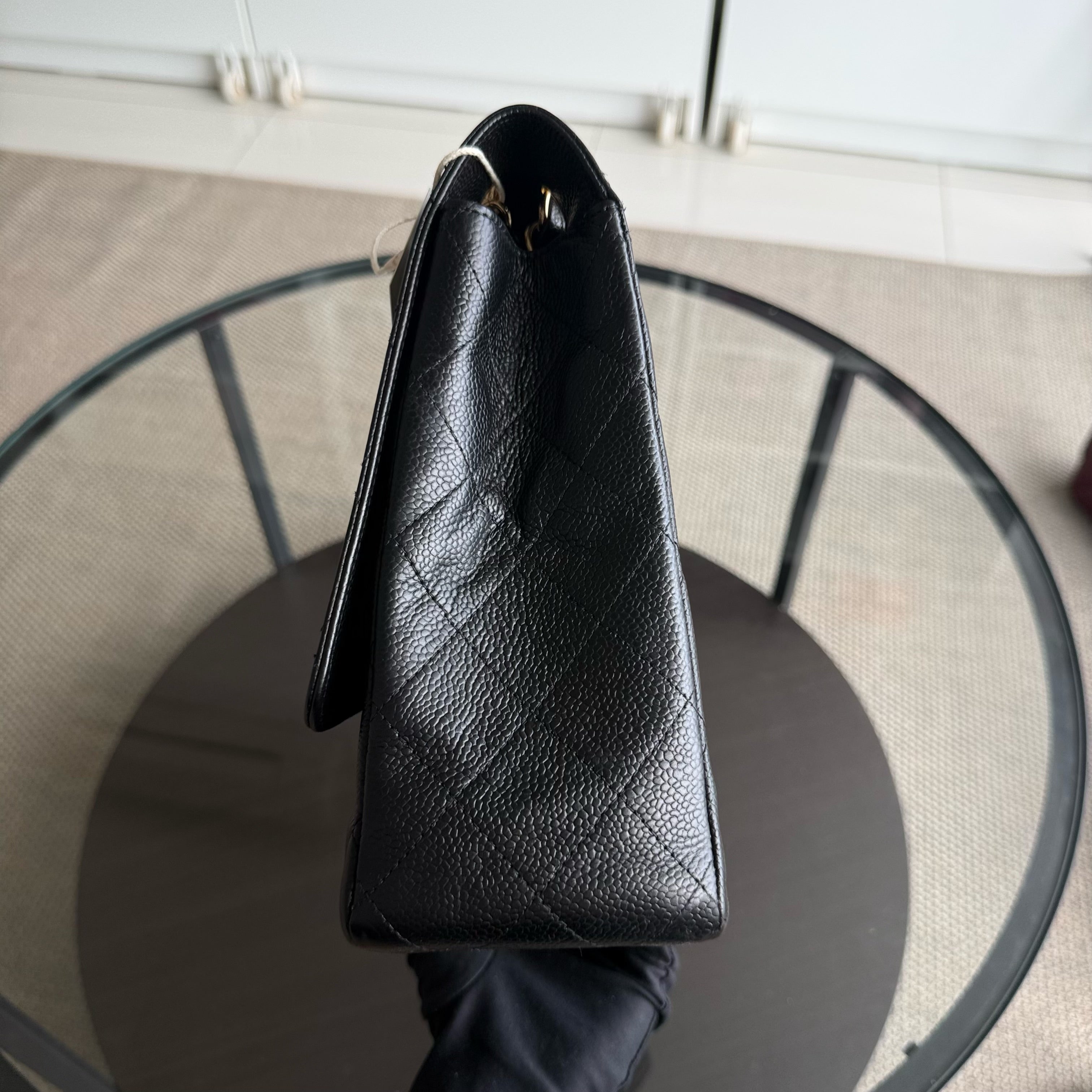 Chanel Classic Flap Maxi - Caviar 33CM Single Flap Black Gold Hardware Series 13